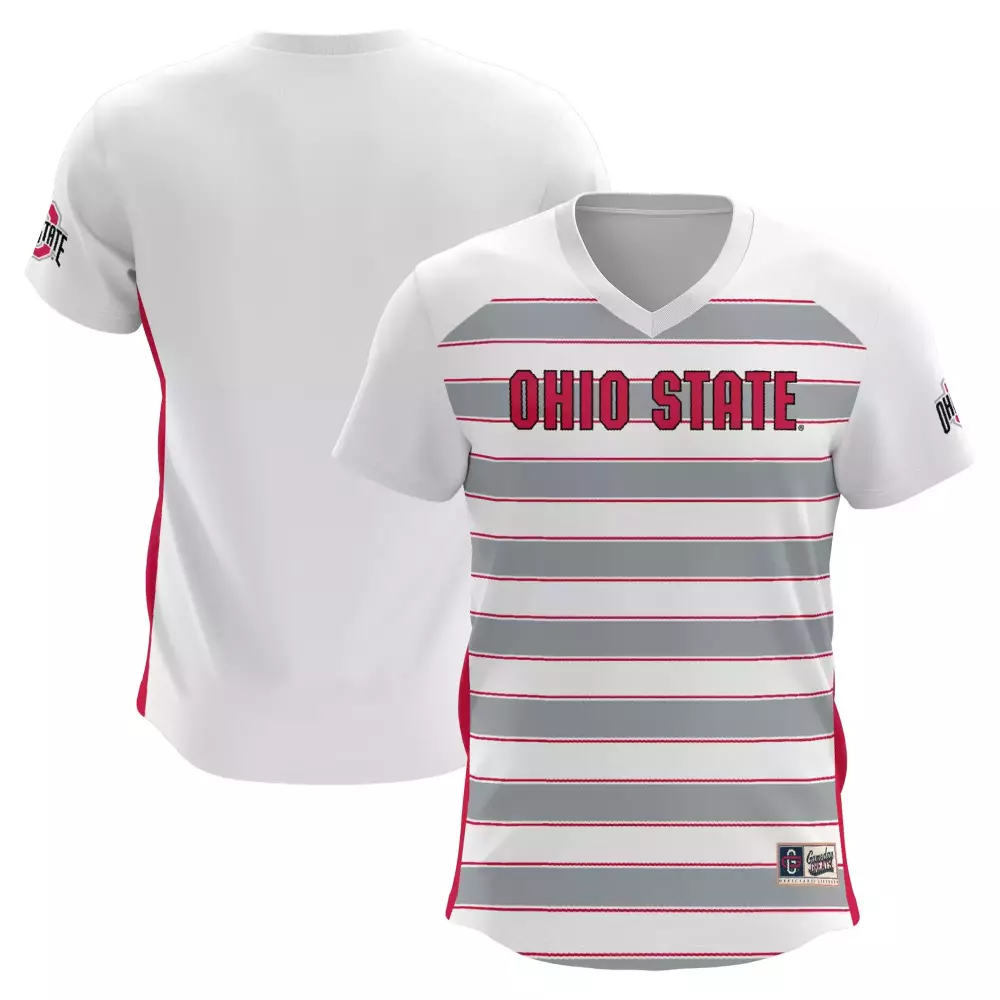 Ohio State Buckeyes 2025 Custom Name Patch Jersey All Stitched White Men'S
