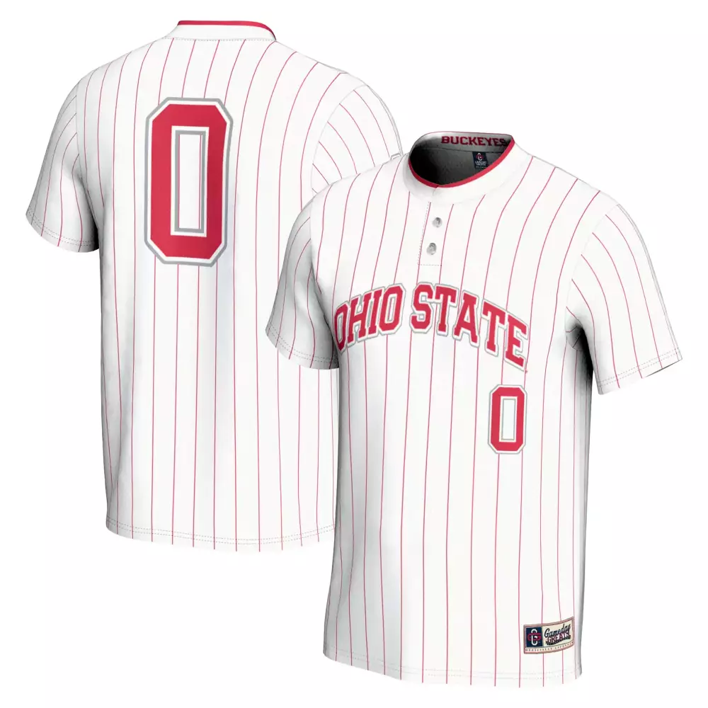 Ohio State Buckeyes Custom Jersey 00 | 2023 Men's All Stitched Vapor Jersey in White Pinstripe | Replica Fan Gear | For Men, Women & Youth