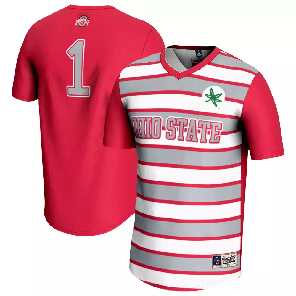 ohio state buckeyes jersey 1 red striped all stitched vapor jersey 2023 men s custom edition