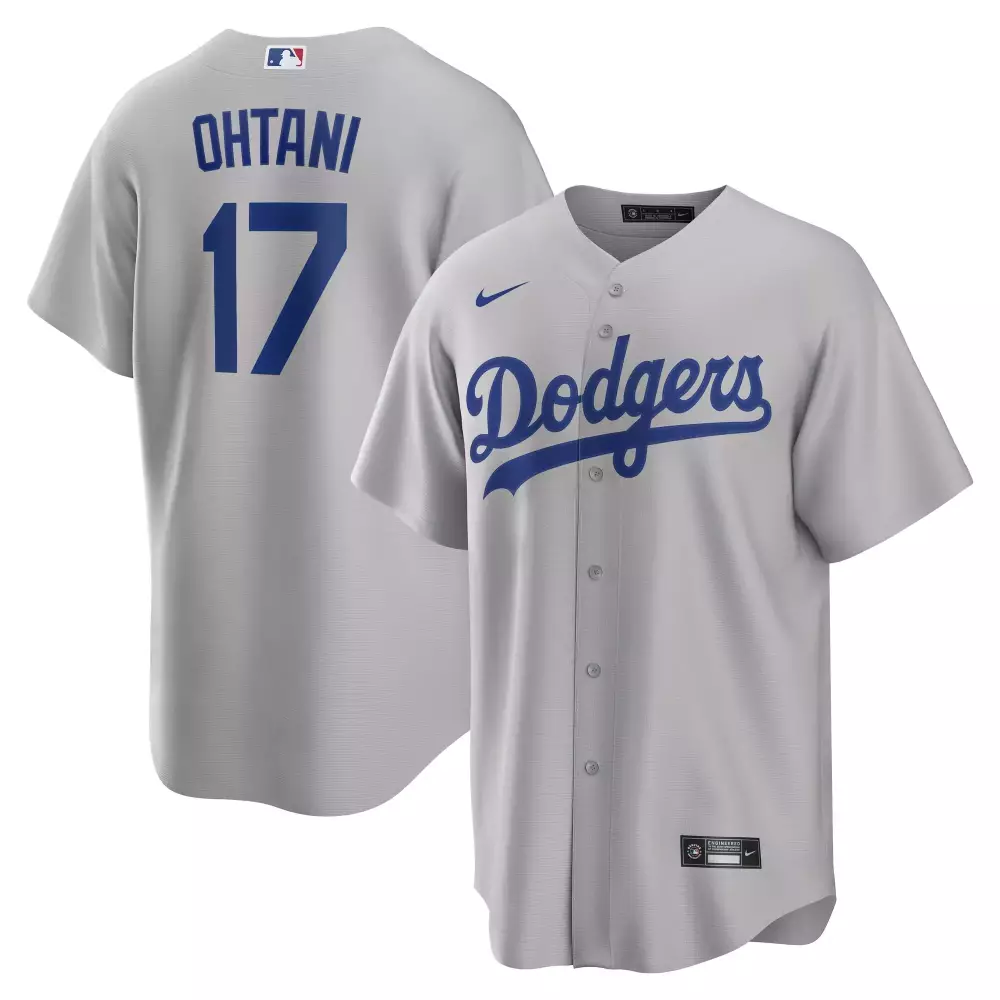 ohtani 17 dodgers 2023 men s gray all stitched vapor jersey