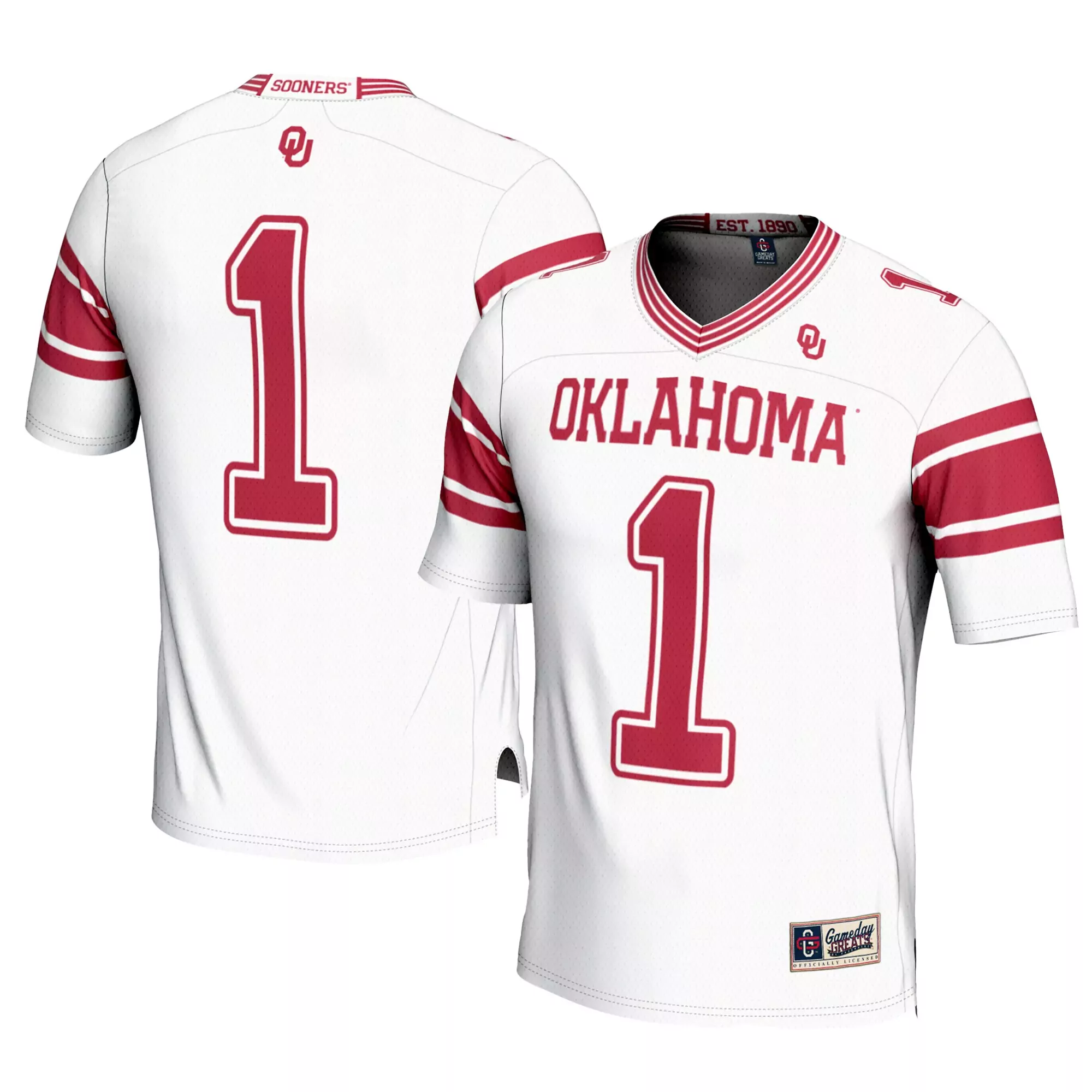 oklahoma sooners 1 custom jersey 2023 men s all stitched vapor jersey red white
