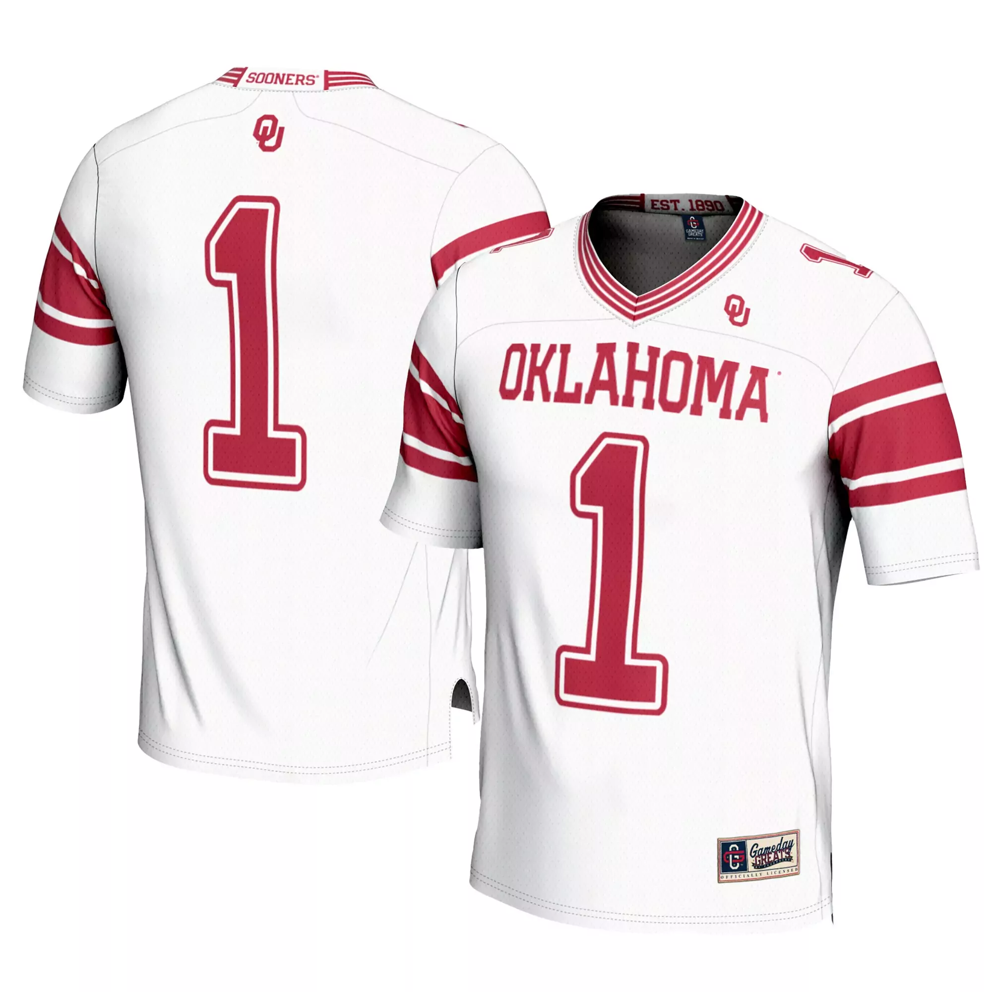 oklahoma sooners 1 custom jersey 2023 men s all stitched vapor jersey red white