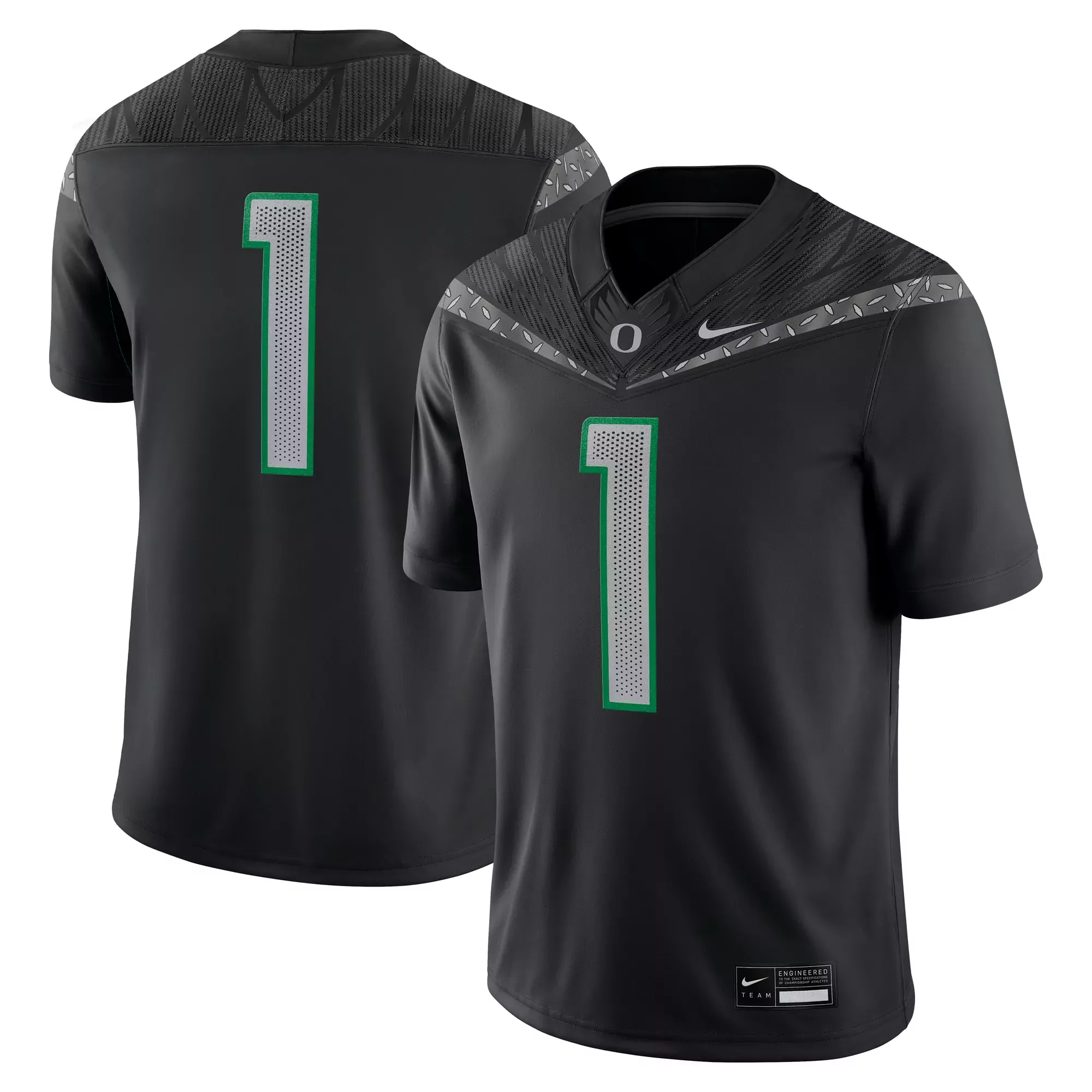 oregon ducks 1 youth 2023 black all stitched vapor jersey custom edition