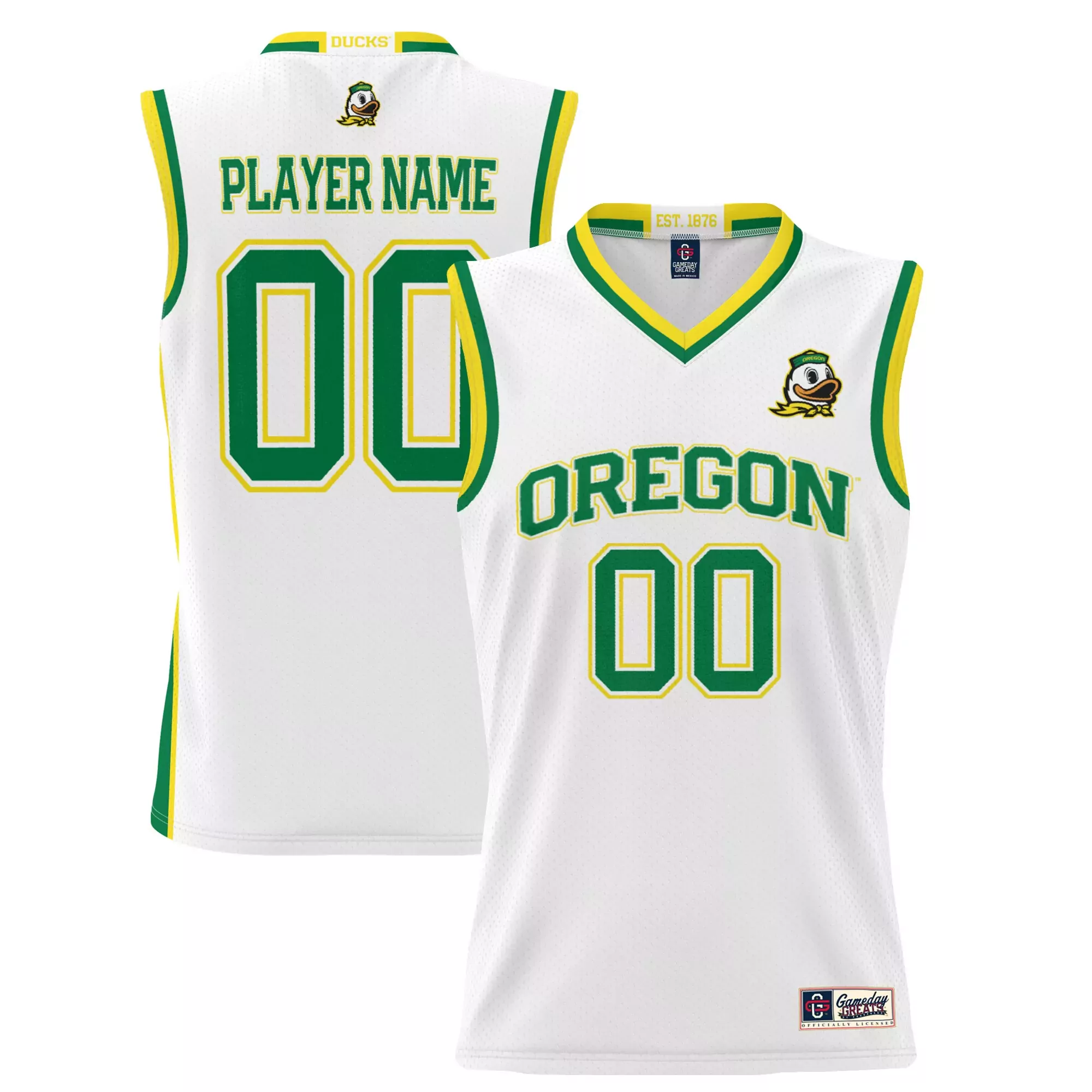 oregon ducks custom jersey 00 2023 men s all stitched vapor jersey white green pinstripe