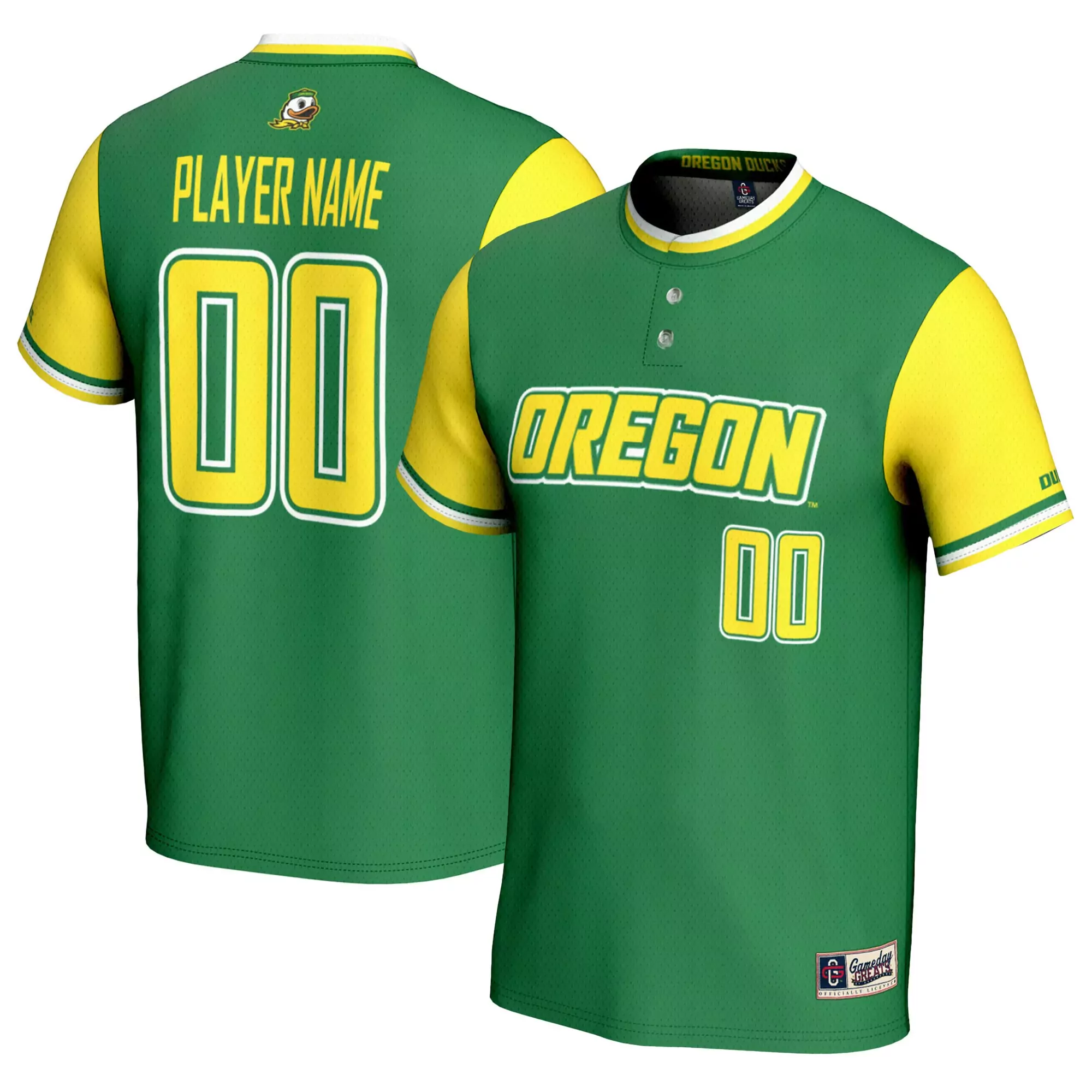 oregon ducks custom jersey 00 green yellow 2023 men s all stitched vapor jersey