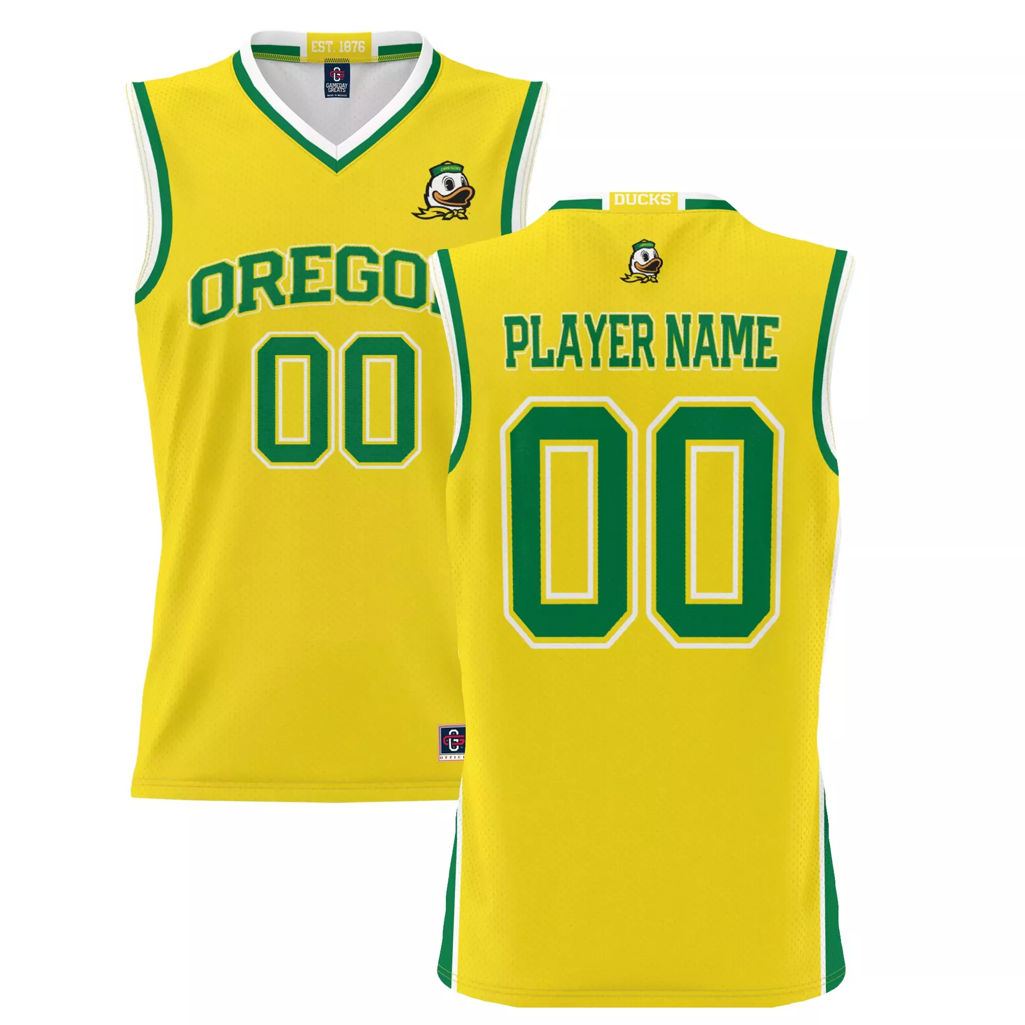 oregon ducks custom jersey 00 green yellow 2023 men s all stitched vapor jersey
