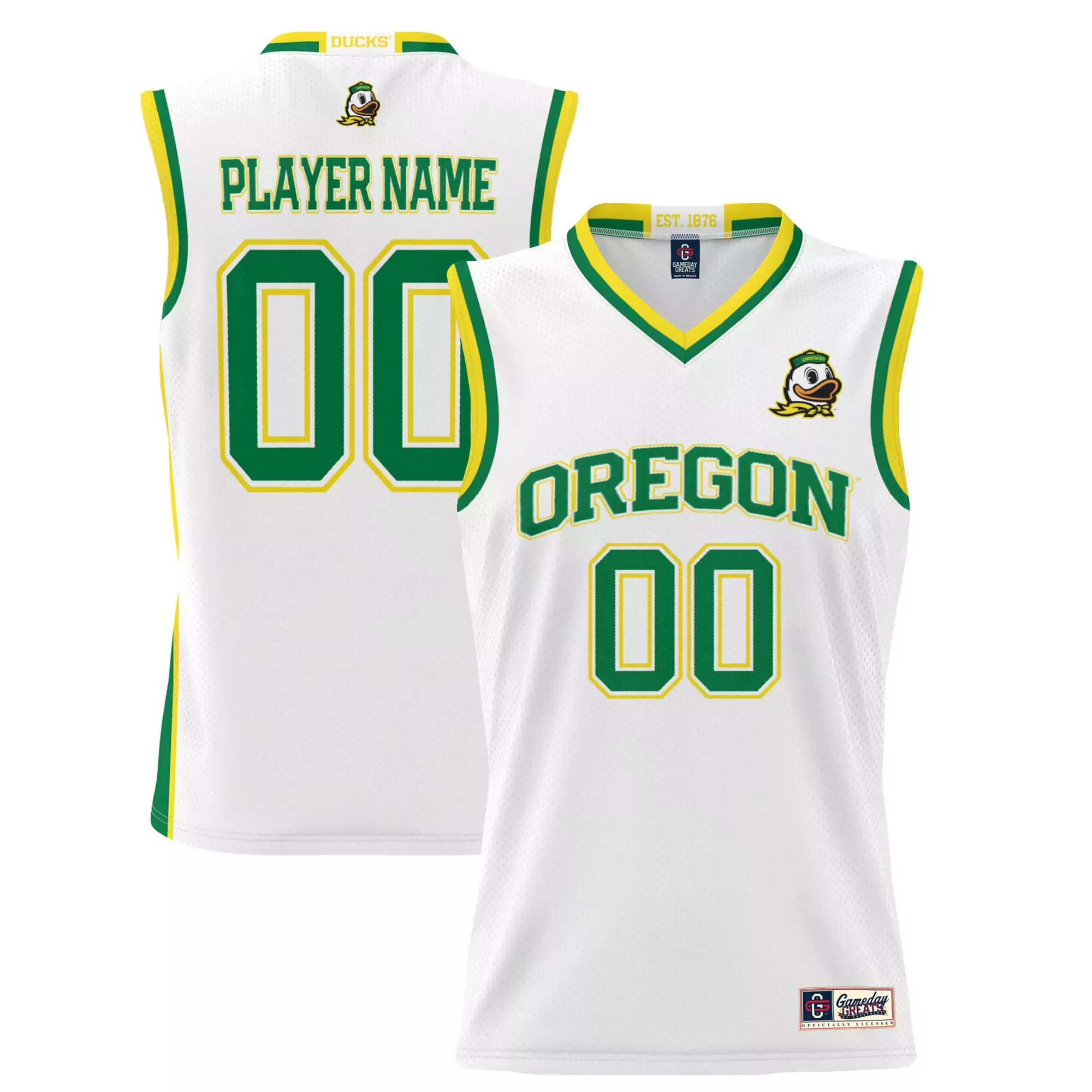 oregon ducks custom jersey 00 player name 2023 men s all stitched vapor jersey yellow green edition