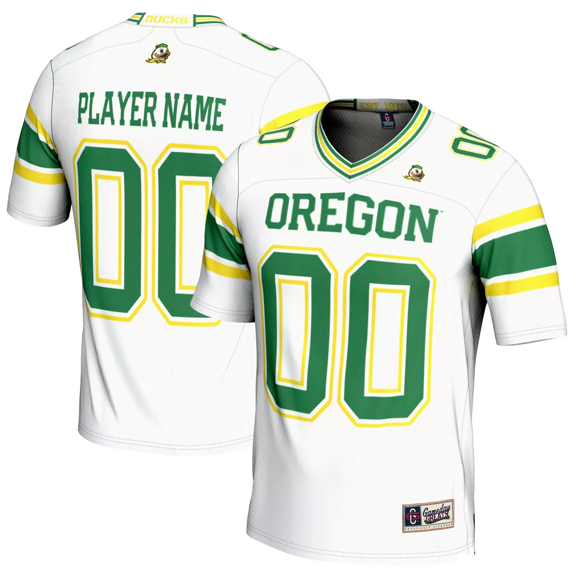 oregon ducks custom jersey 00 player name 2023 men s all stitched vapor jersey yellow green edition
