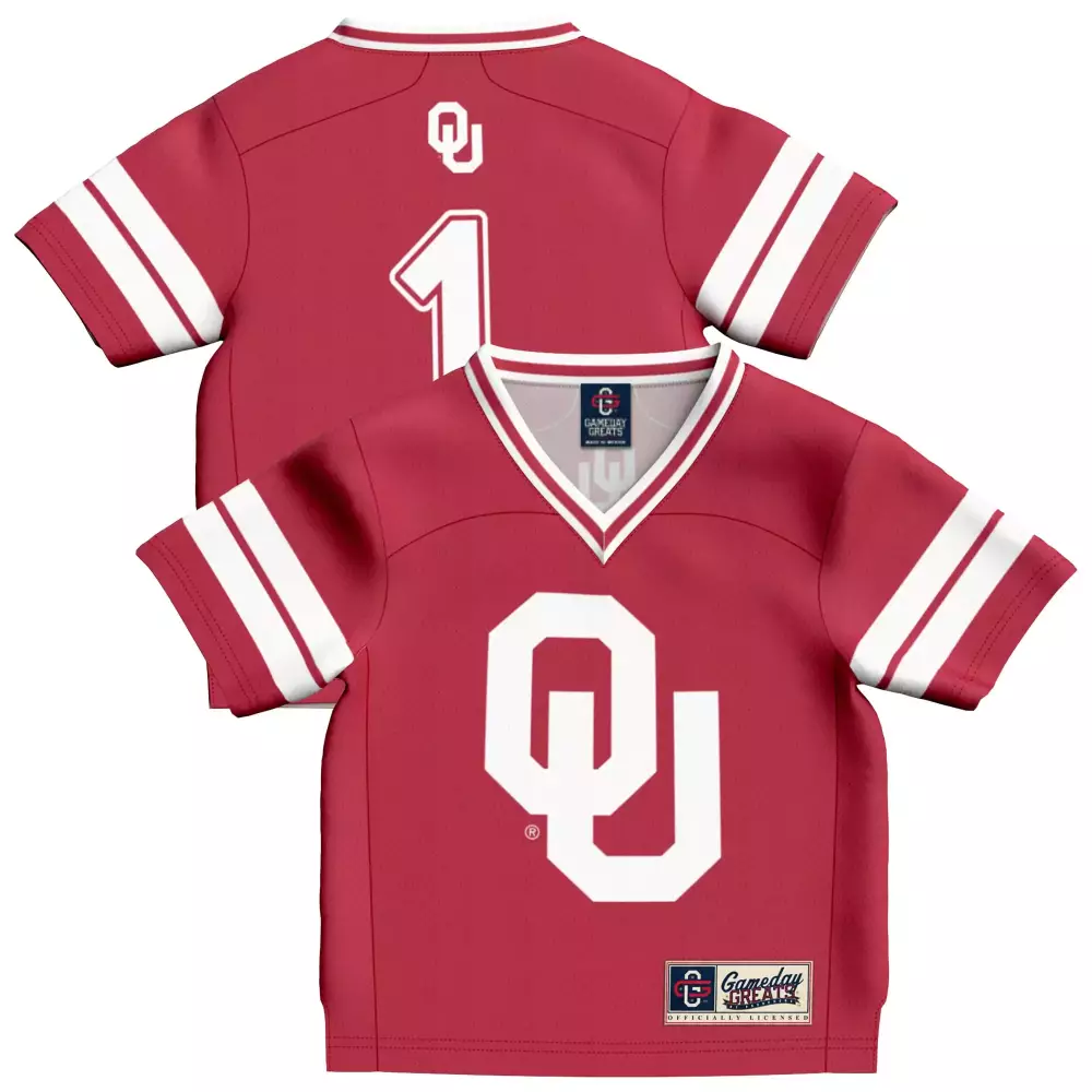 ou sooners jersey 1 red 2023 youth all stitched vapor jersey