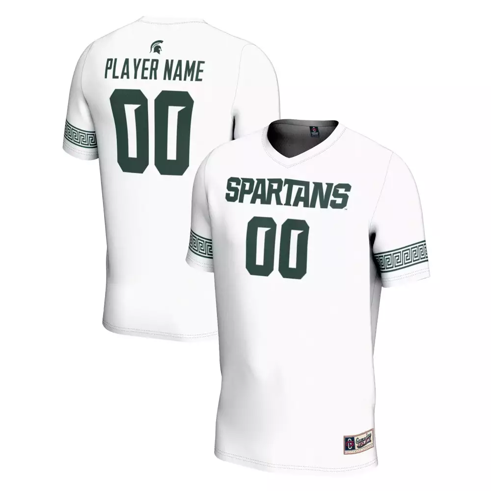player name 00 spartans 2023 men s all stitched vapor jersey white green design style