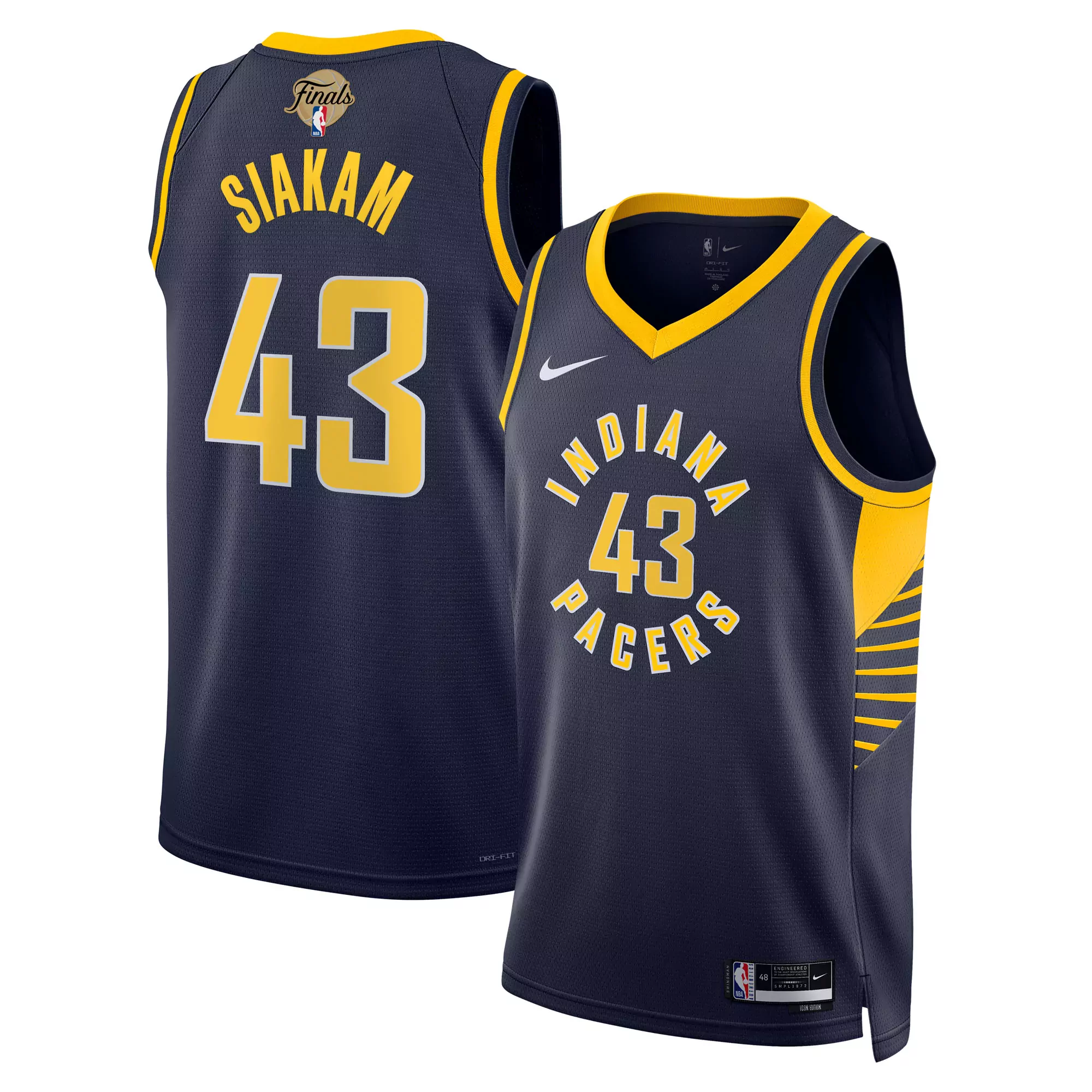 siakam 43 indiana pacers 2023 men s all stitched vapor jersey navy finals edition