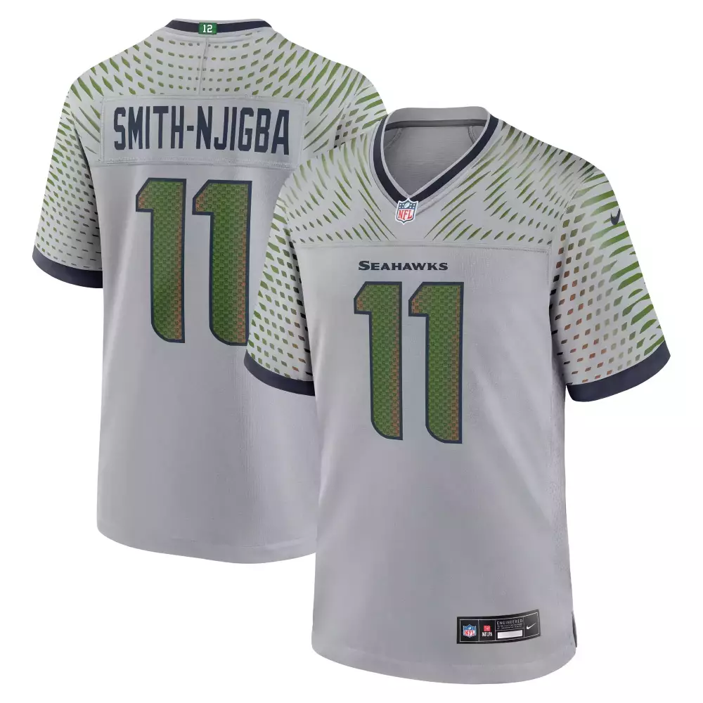 Smith Njigba 11 Seahawks 2023 Vapor Stitched Jersey | Gray Green Colorway | For Men, Women & Youth