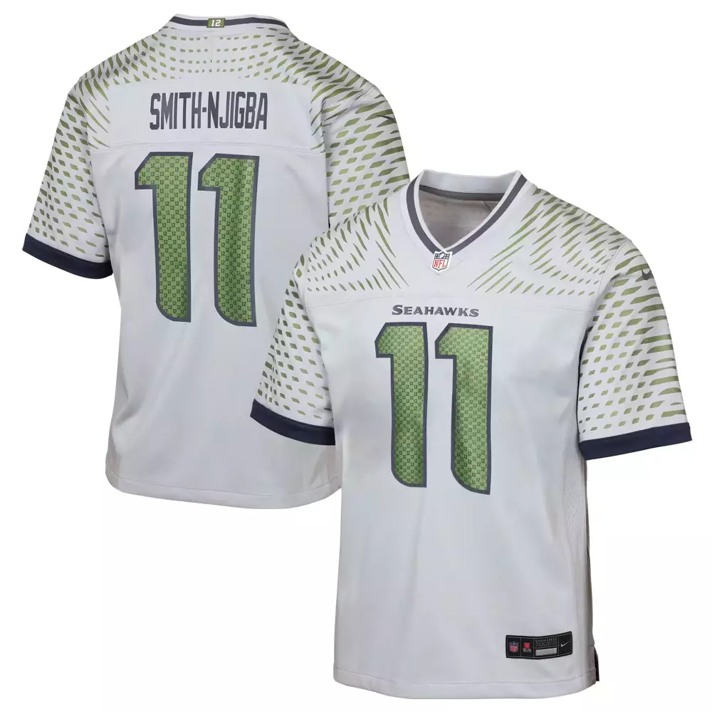 Smith Njigba 11 Seahawks 2023 Vapor Stitched Jersey | White Green Colorway | For Women, Men & Youth
