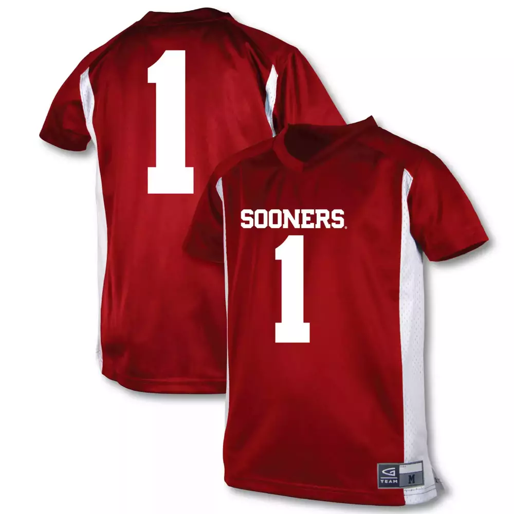 sooners 1 custom jersey 2023 men s red all stitched vapor jersey