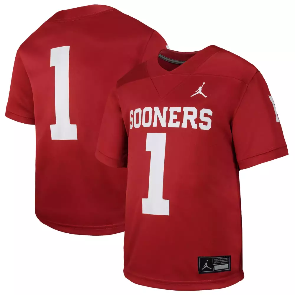 sooners 1 custom jersey 2023 men s red all stitched vapor jersey