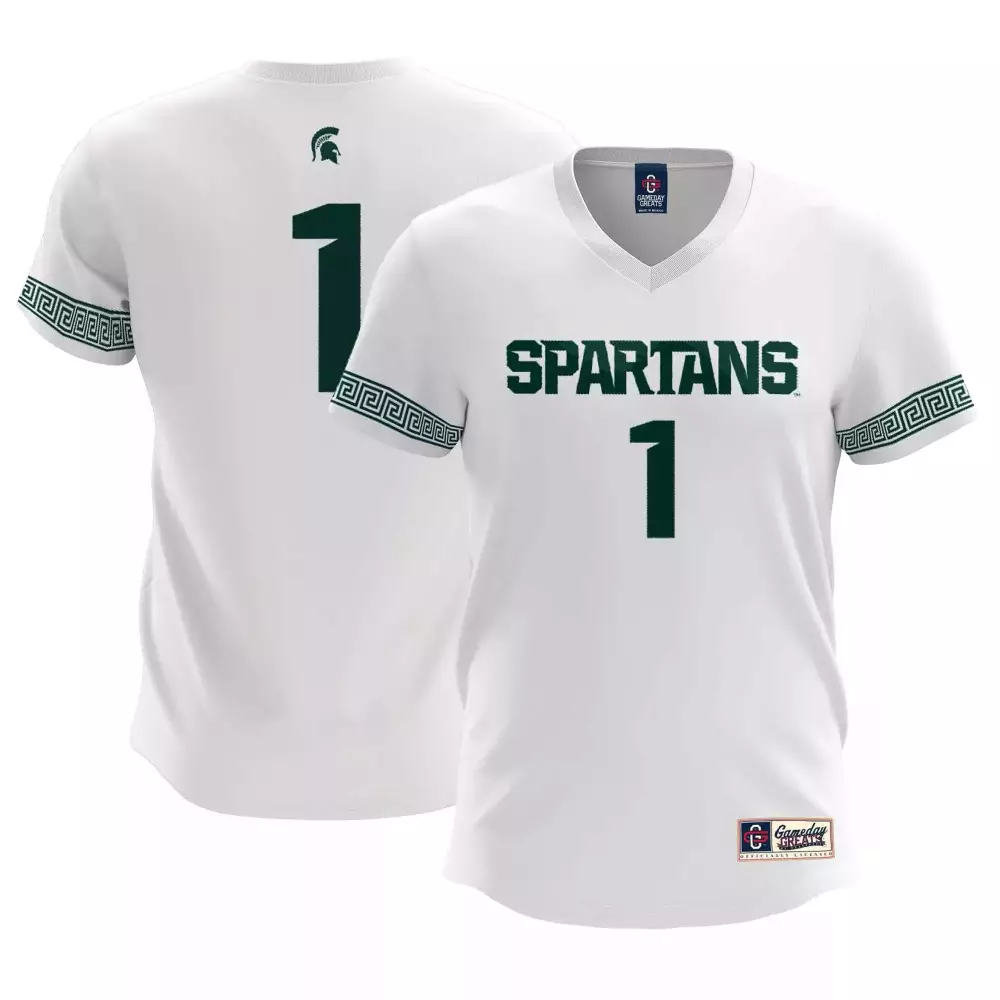 spartans 1 custom jersey 2023 men s white all stitched vapor jersey