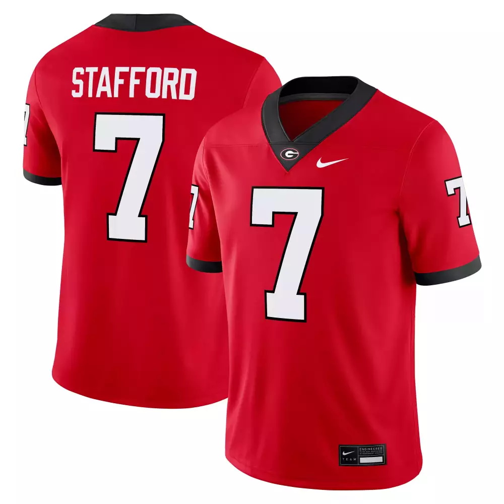 stafford 7 georgia 2023 men s all stitched vapor jersey red
