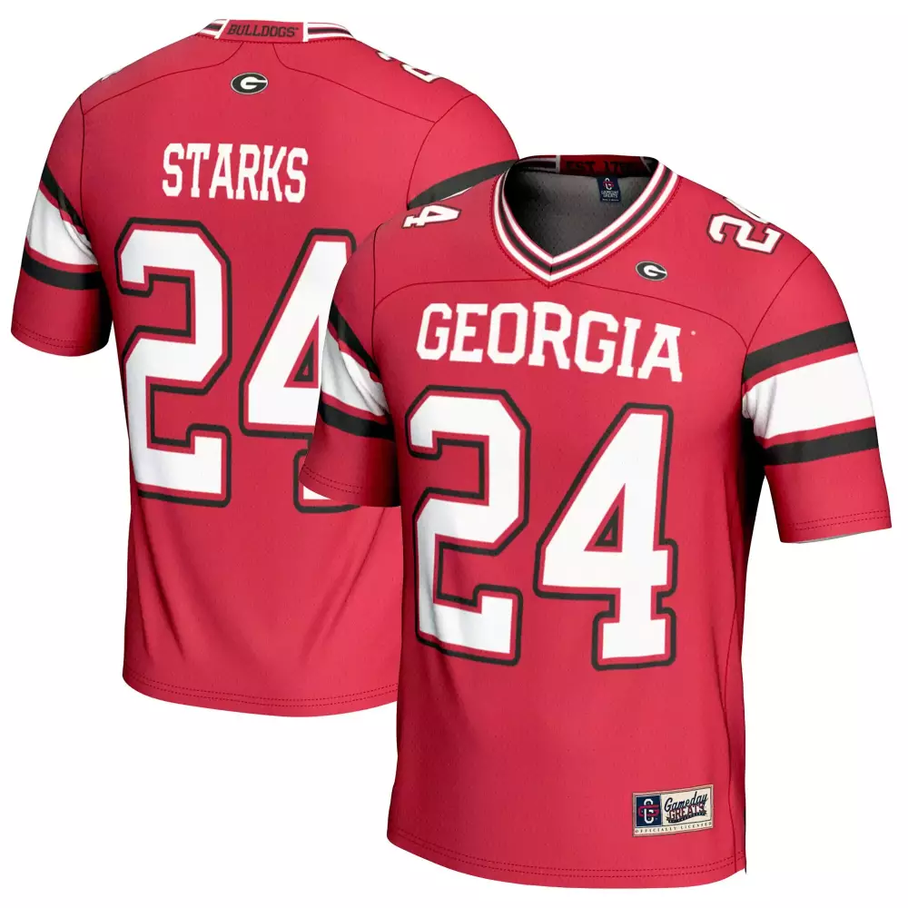 Starks 24 Georgia Bulldogs 2023 Men's All Stitched Vapor Jersey | Red | Fan Gear for Men, Women & Youth