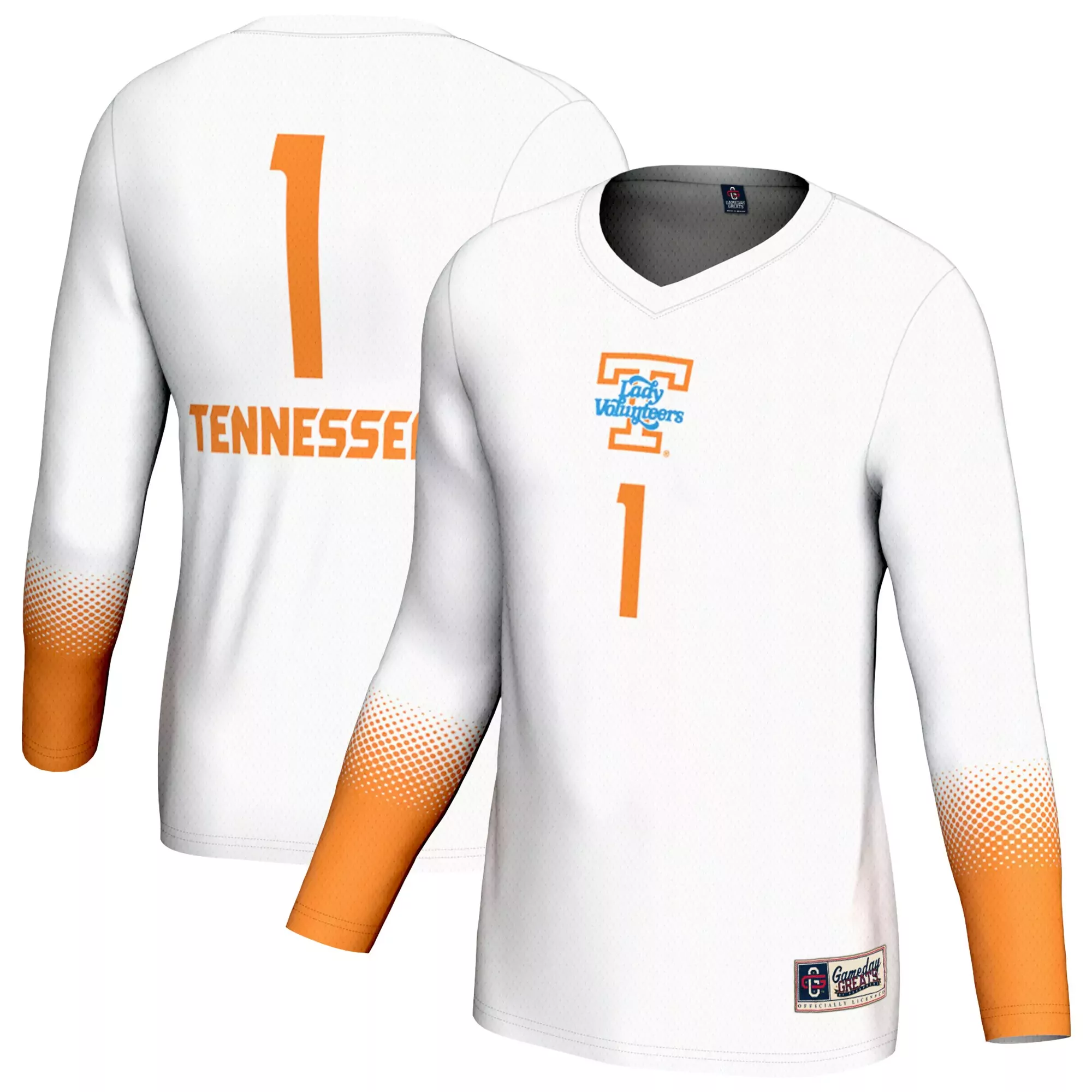 tennessee lady volunteers 1 custom jersey 2023 women s all stitched vapor jersey white orange