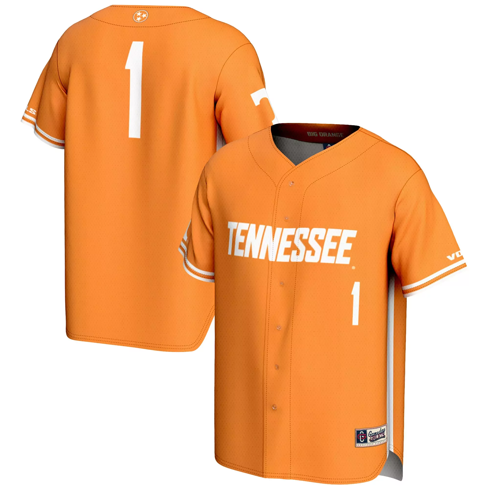 tennessee volunteers 1 long sleeve jersey 2023 men s stitched vapor edition orange