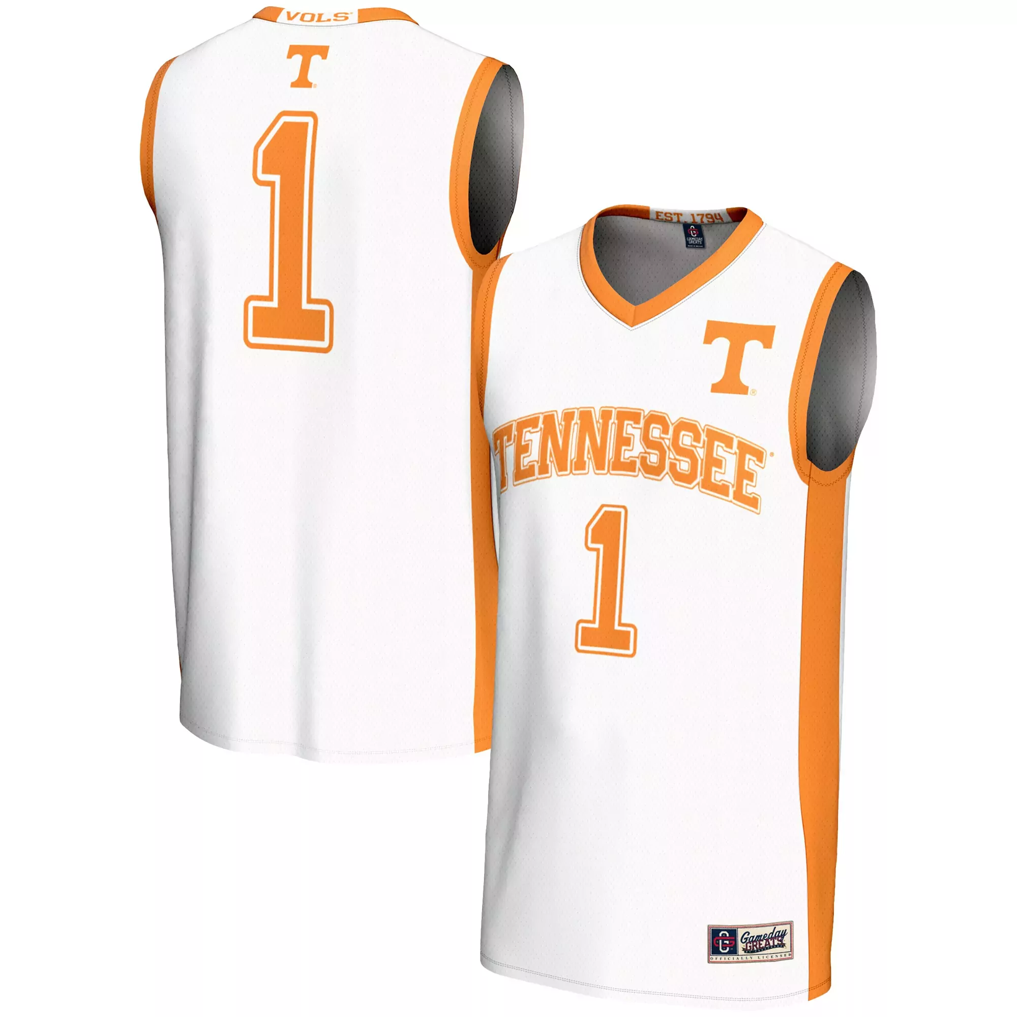 tennessee volunteers 1 men s 2023 all stitched vapor jersey orange white checkerboard design