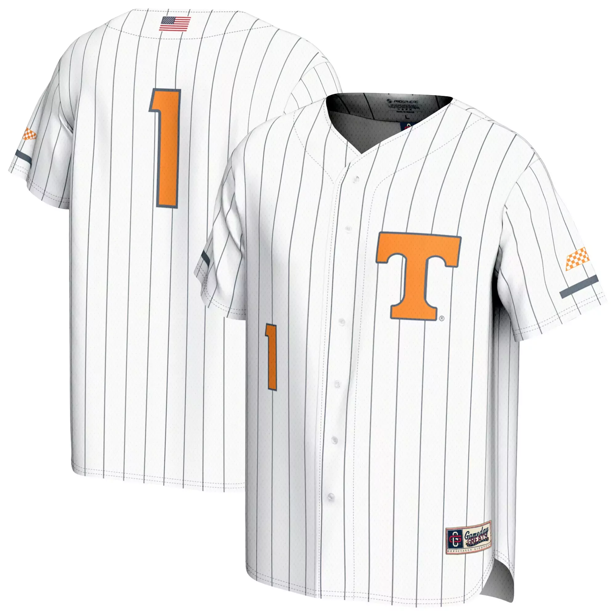 tennessee volunteers 1 men s 2023 all stitched vapor jersey white orange pinstripe custom edition