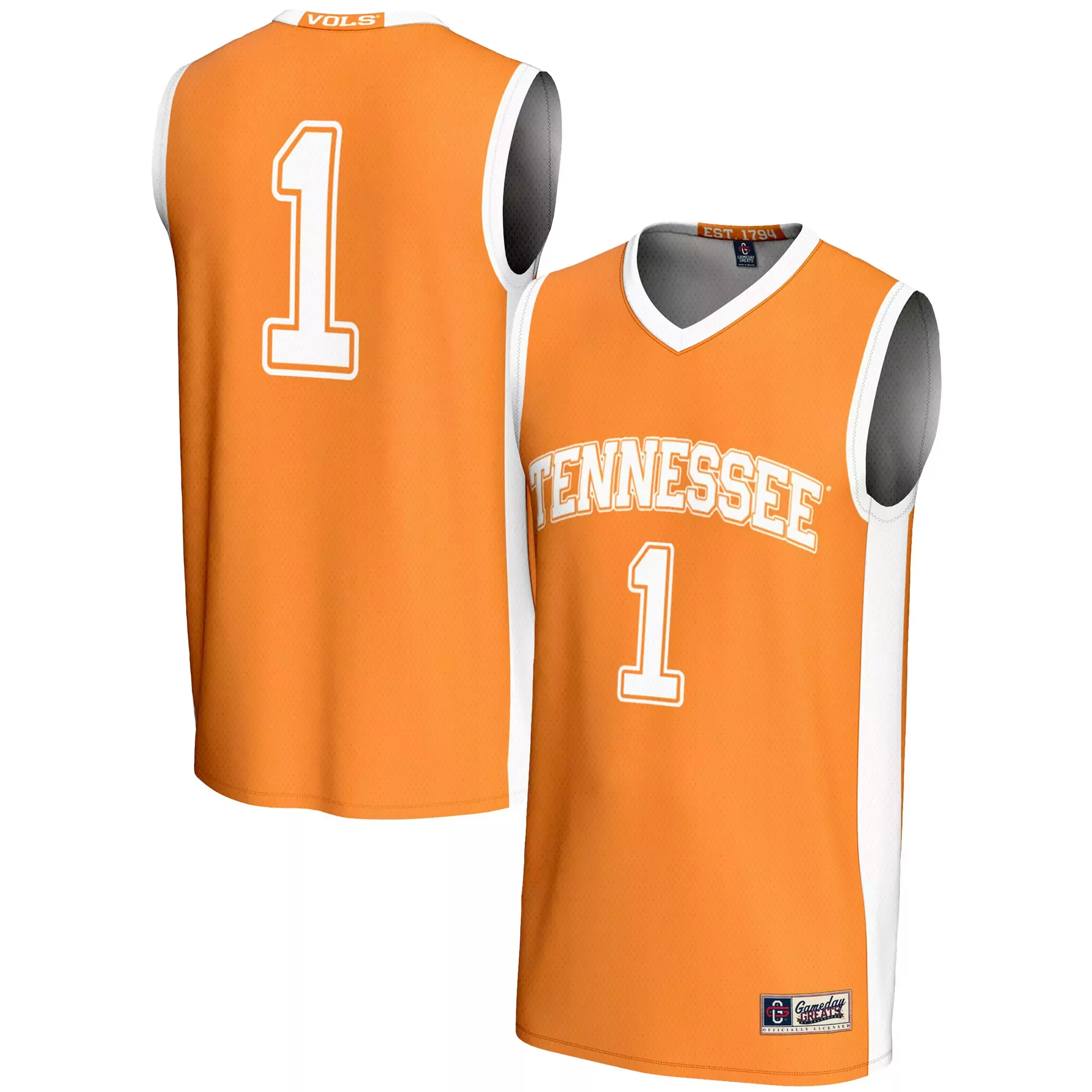 tennessee volunteers 1 men s 2023 all stitched vapor jersey white orange pinstripe custom edition