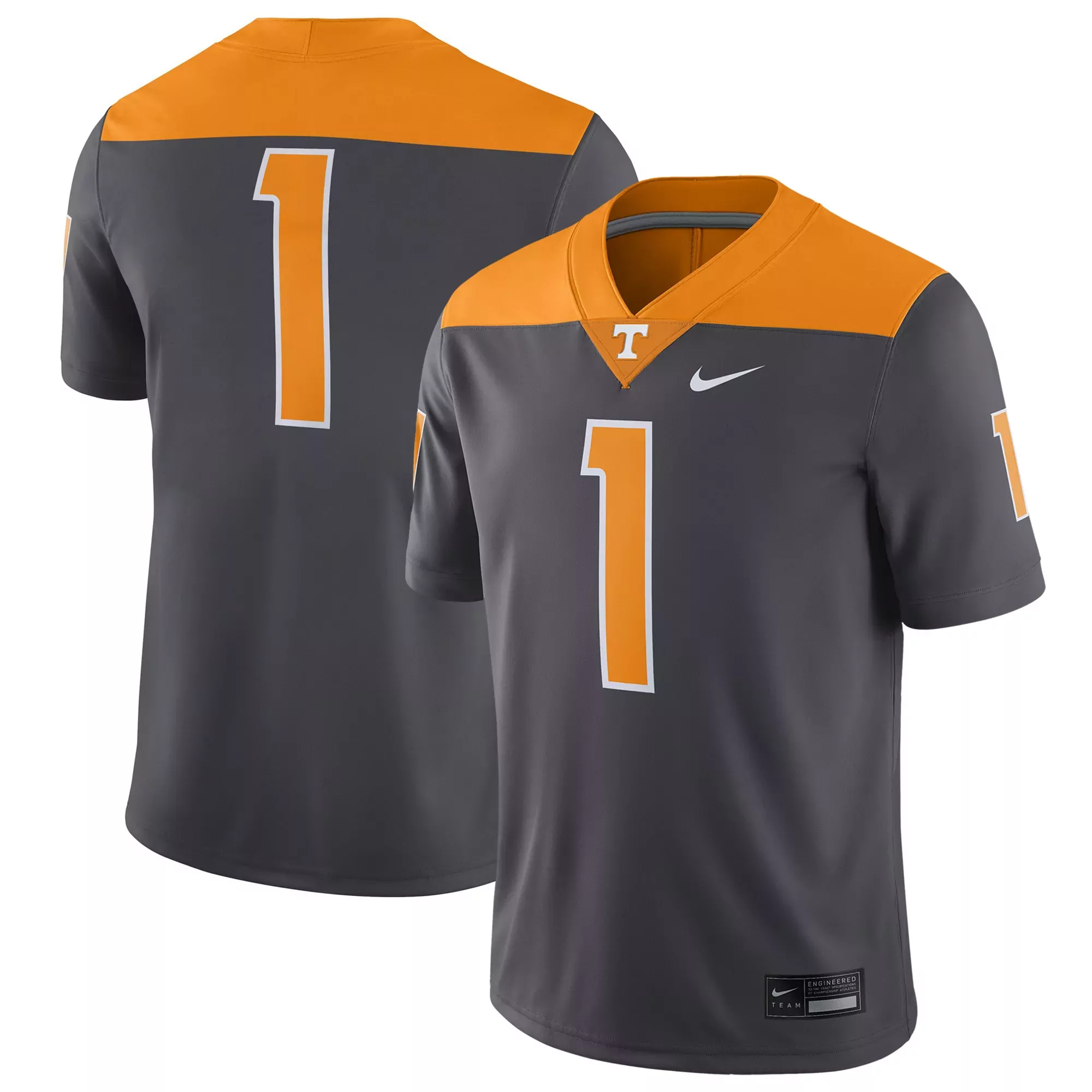 tennessee volunteers 1 nike 2023 men s all stitched vapor jersey black orange sec patch