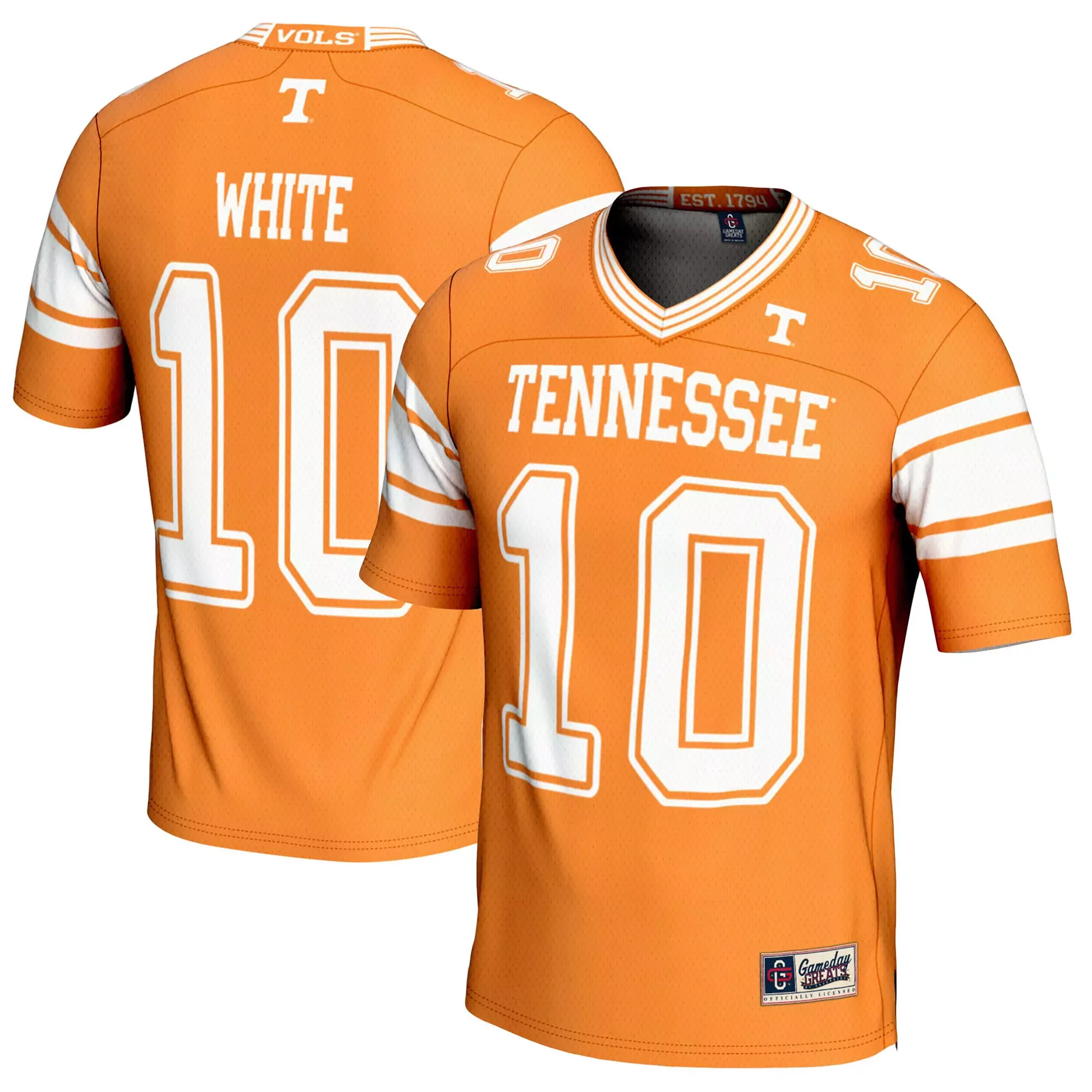 tennessee volunteers vapor jersey 25 tennessee 2025 white stitched sec patch men s
