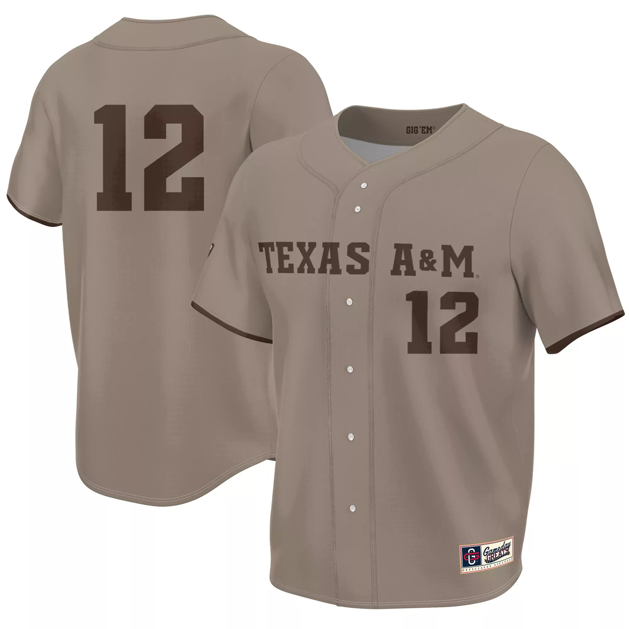 texas a m aggies jersey 12 2023 men s all stitched vapor jersey tan colorway