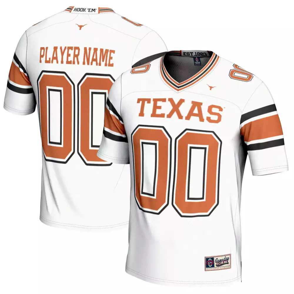 Texas Longhorns Custom Jersey 00 | 2023 Men's All Stitched Vapor Jersey | White and Orange Design | For Men, Women & Youth