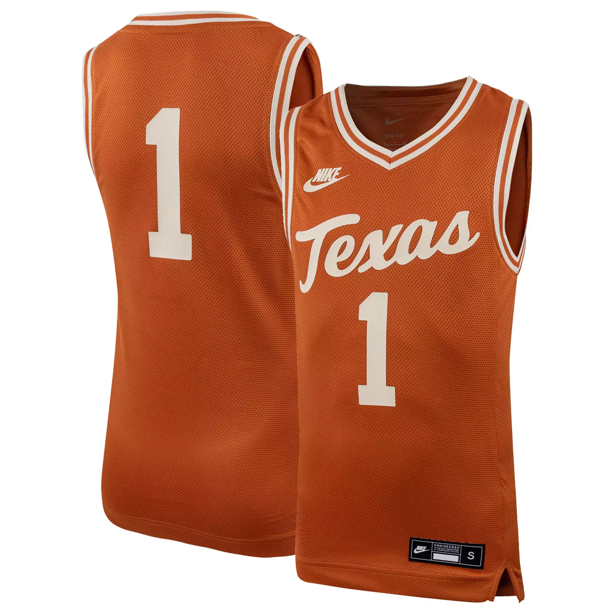 texas longhorns jersey 1 2023 men s nike all stitched vapor jersey orange