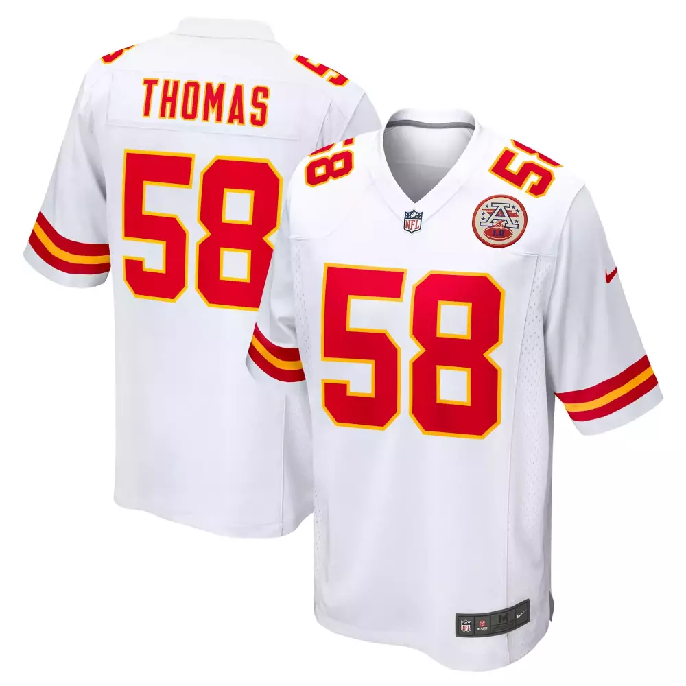 Thomas 58 Kansas City Chiefs 2023 White Edition Jersey | Stitched Vapor | Replica Fan Gear | For Men, Women & Youth