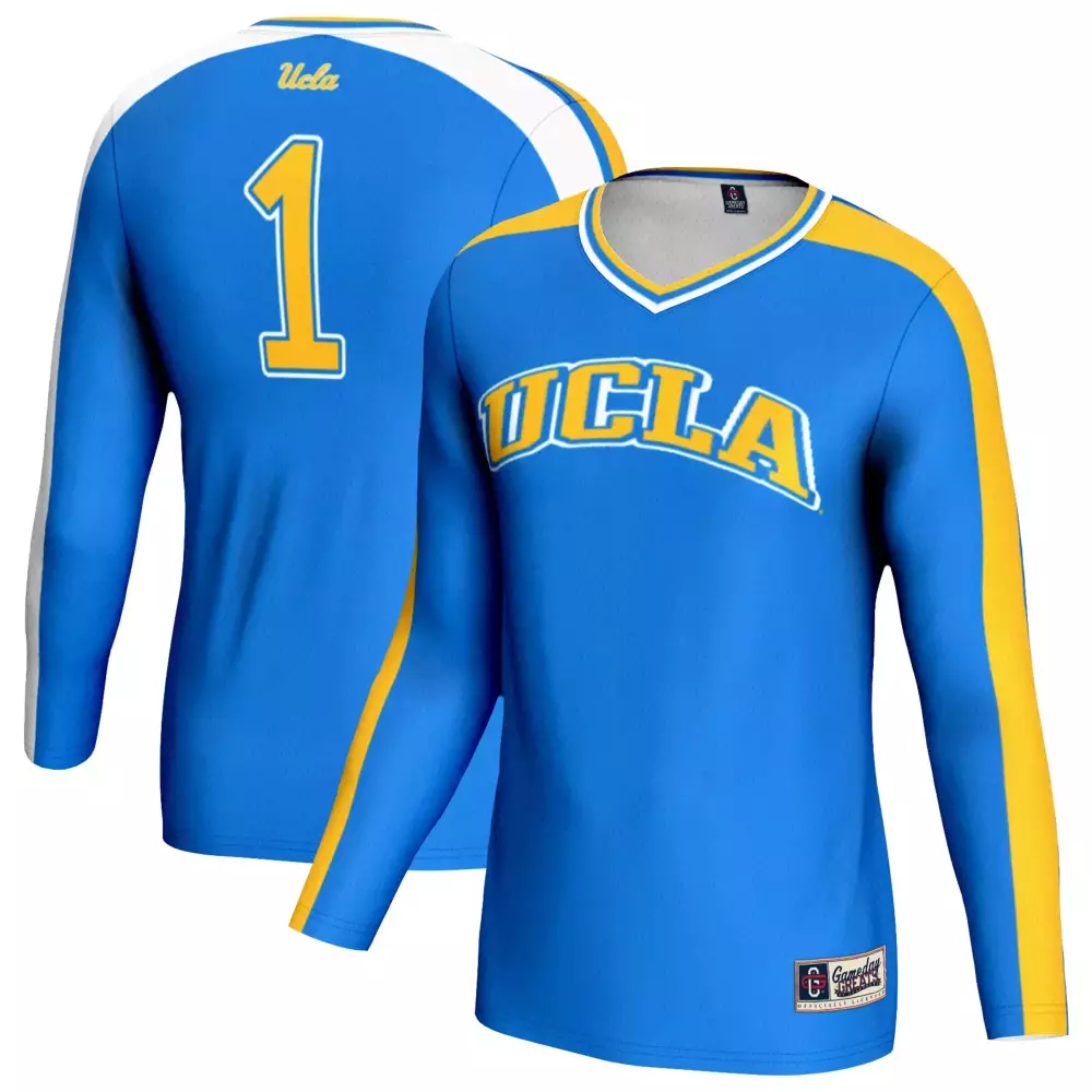 ucla bruins custom jersey 1 blue long sleeve 2023 men s all stitched vapor jersey
