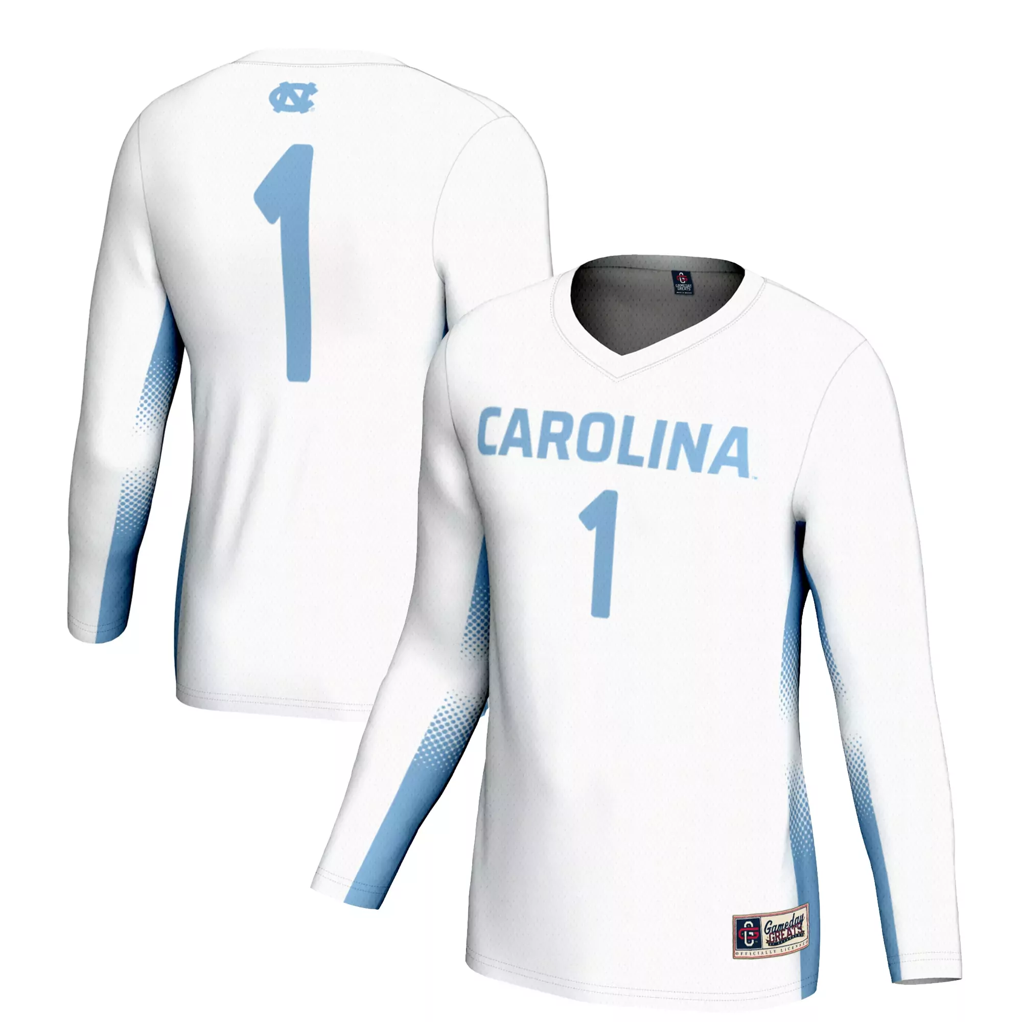 unc carolina tar heels 1 long sleeve jersey 2023 men s all stitched vapor jersey