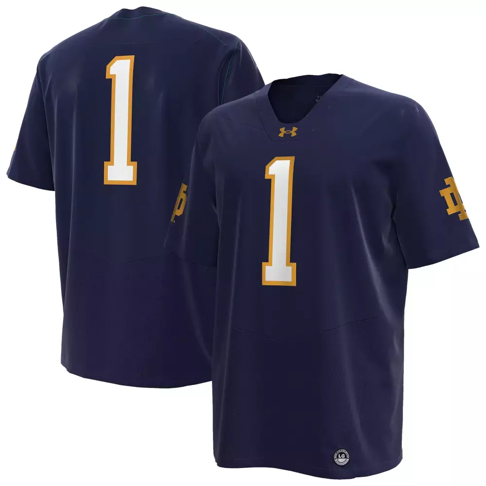under armour notre dame fighting irish 1 navy all stitched vapor jersey 2023 men s