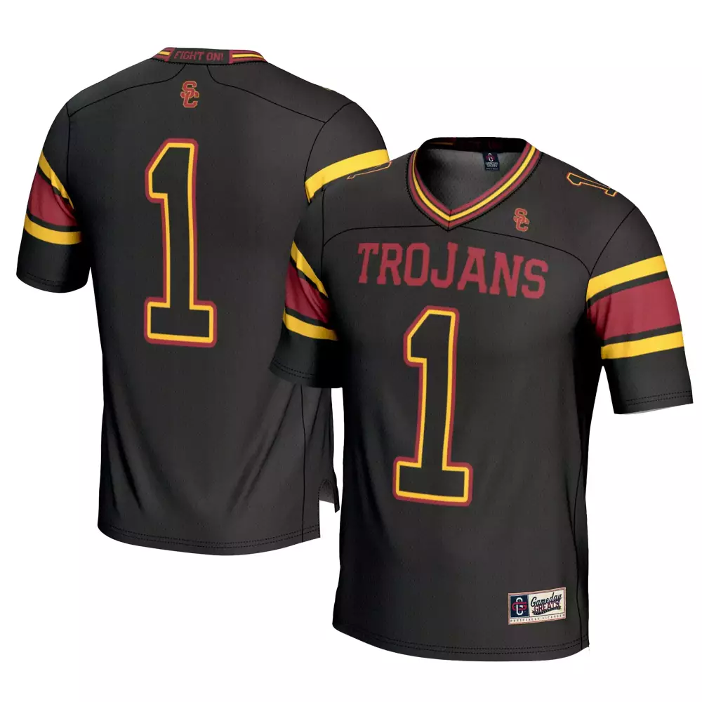 USC Trojans 1 Custom Stitched Vapor Jersey 2023 | Black Edition | Limited Edition Fan Gear | For Men, Women & Youth