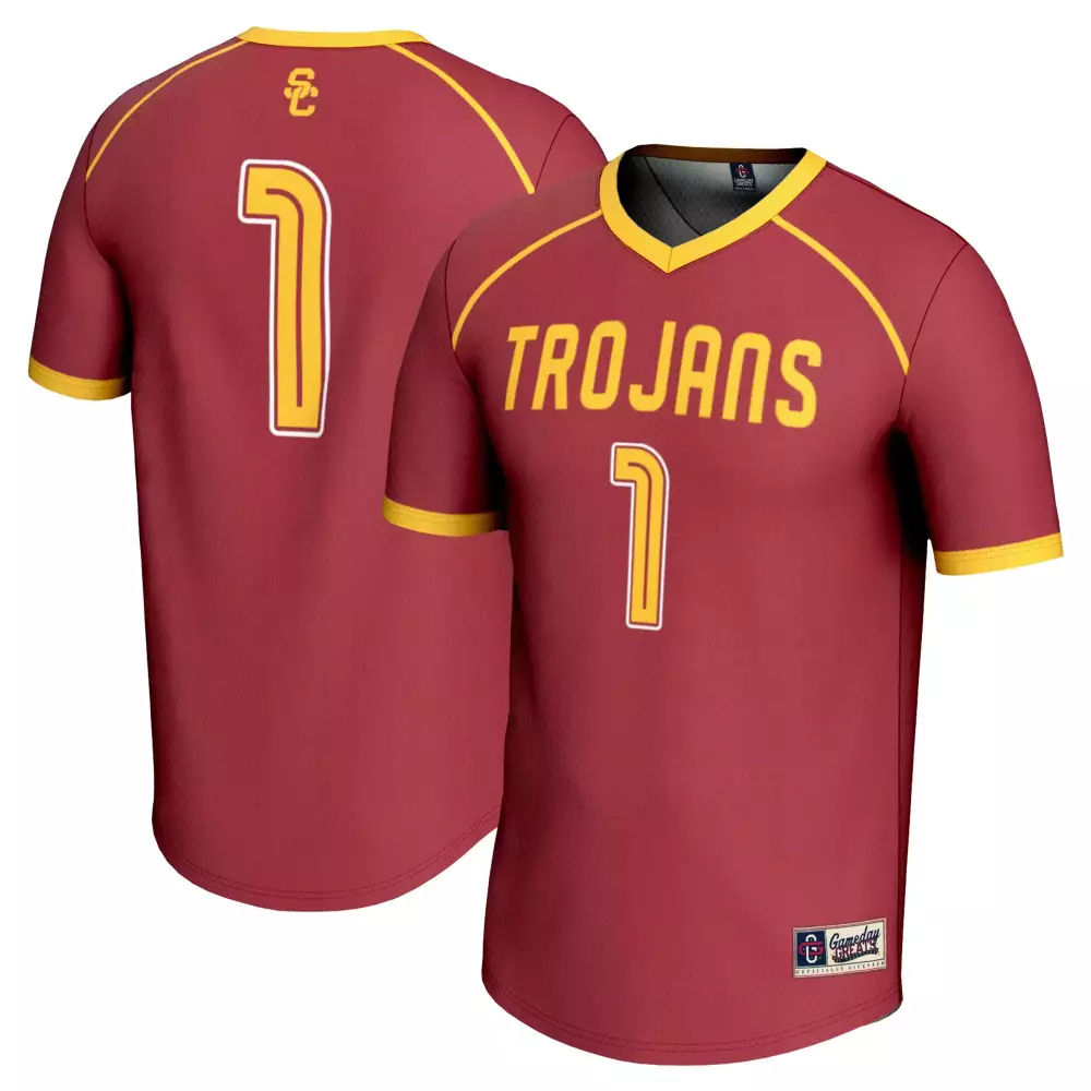 usc trojans 1 jersey 2023 men s all stitched vapor jersey cardinal gold edition