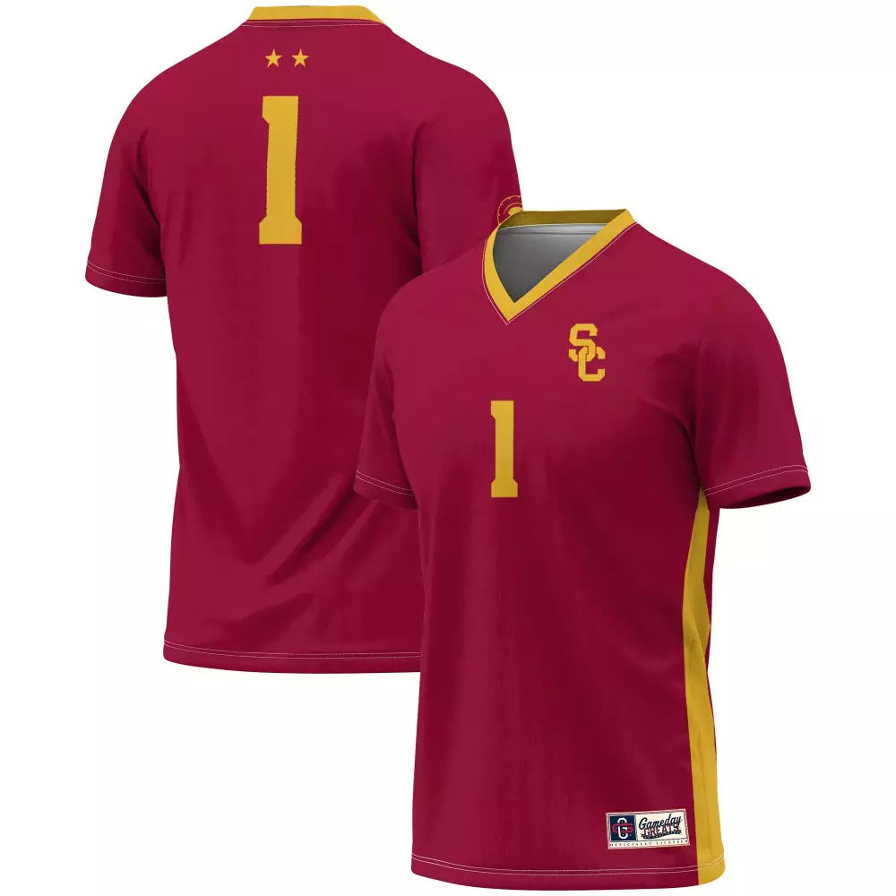 usc trojans 1 men s 2023 custom striped jersey all stitched vapor jersey quality edition red yellow