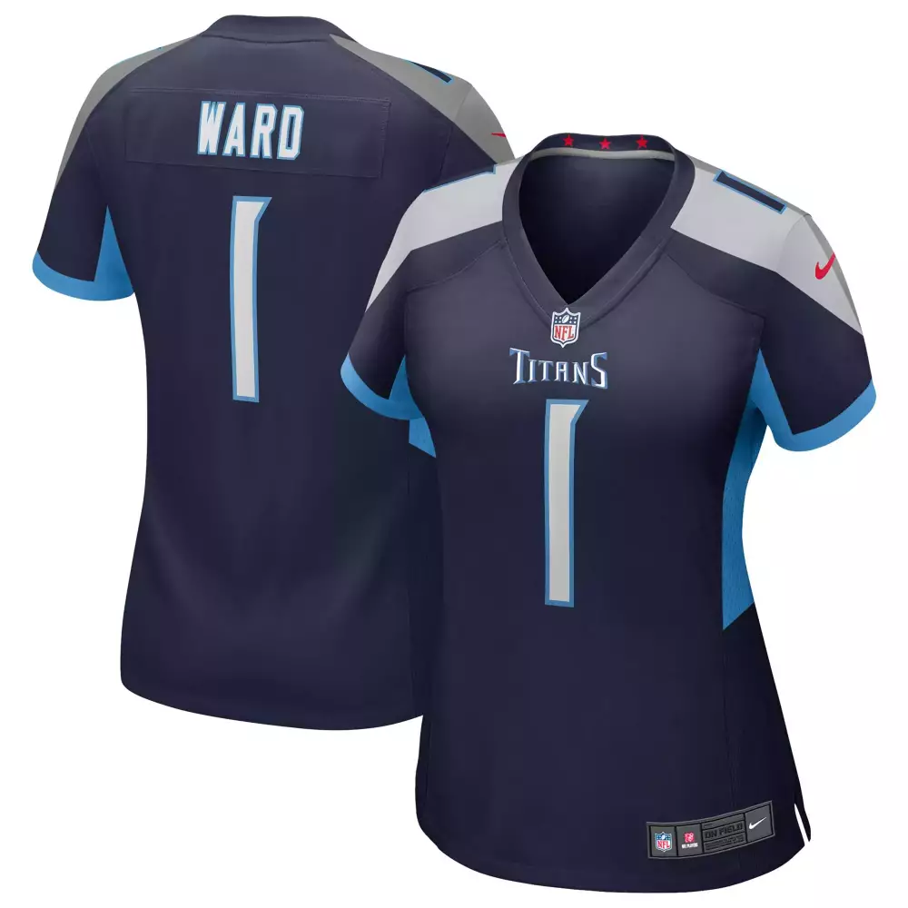 Ward 1 Tennessee Titans Women's Navy Blue Vapor Jersey | 2023 NFL Edition Custom Design | For Women