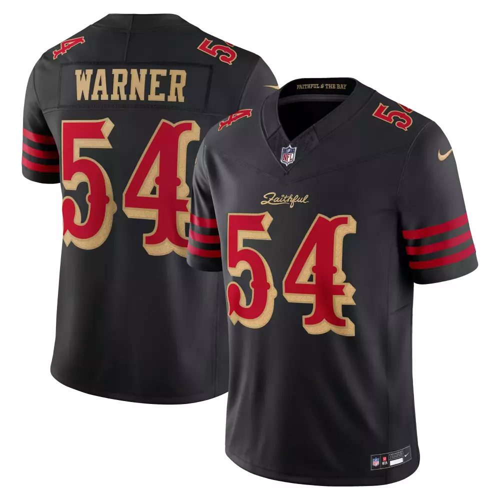 Warner 54 San Francisco 49ers 2023 Women's Black Stitched Vapor Jersey | Edition Fan Gear | For Women & Youth