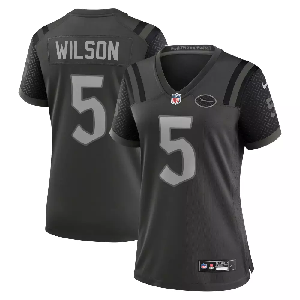 wilson 5 gotham city football 2023 men s all stitched vapor jersey black green limited edition