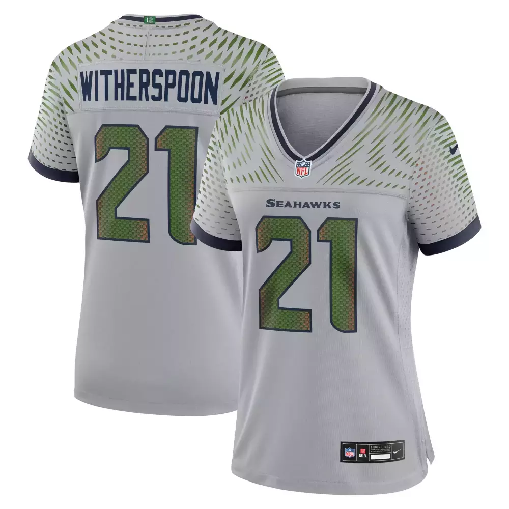 witherspoon 21 seattle seahawks 2023 men s all stitched vapor jersey gray green design 1