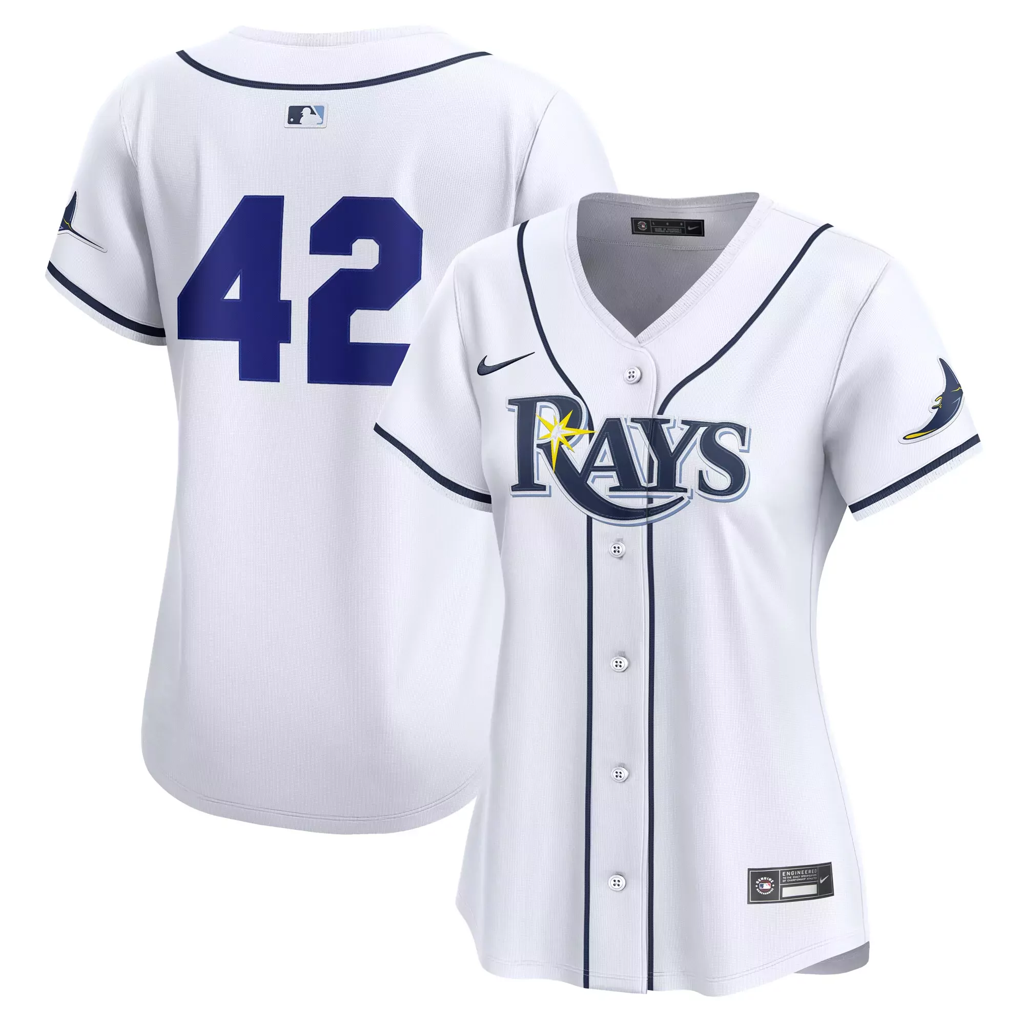 women s white tampa bay rays jersey 42 2023 all stitched vapor jersey custom edition