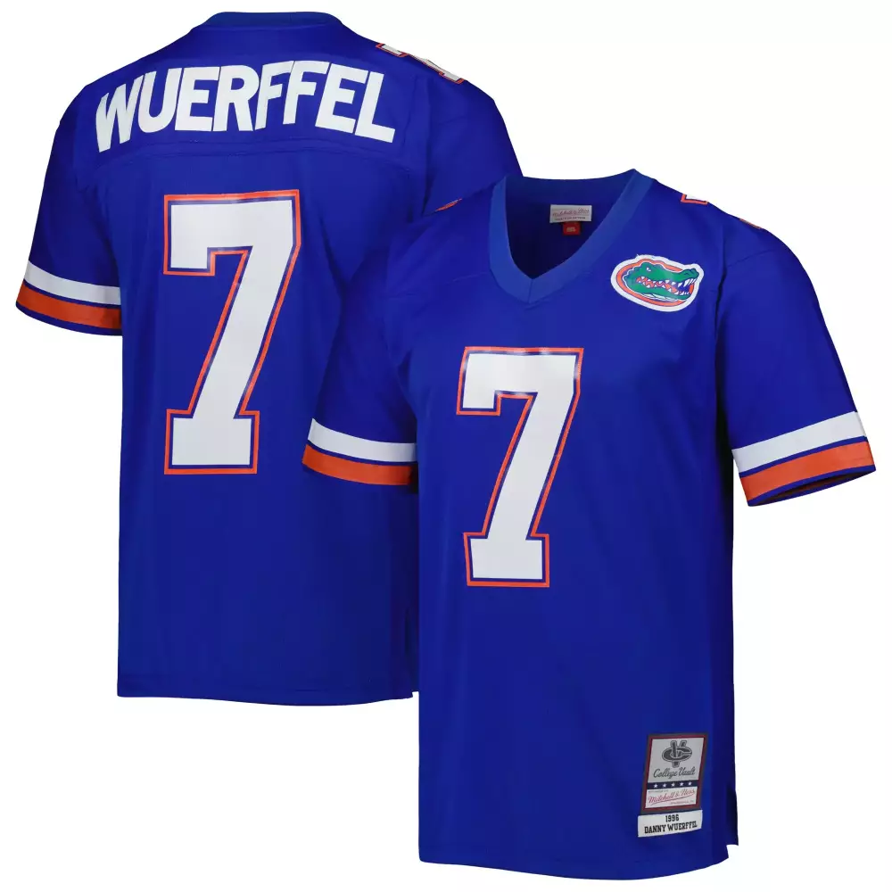 wuerffel 7 florida gators 1995 men s all stitched vapor jersey blue