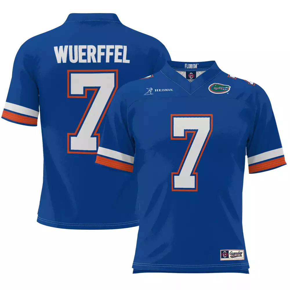wuerffel 7 florida gators 1995 men s all stitched vapor jersey blue