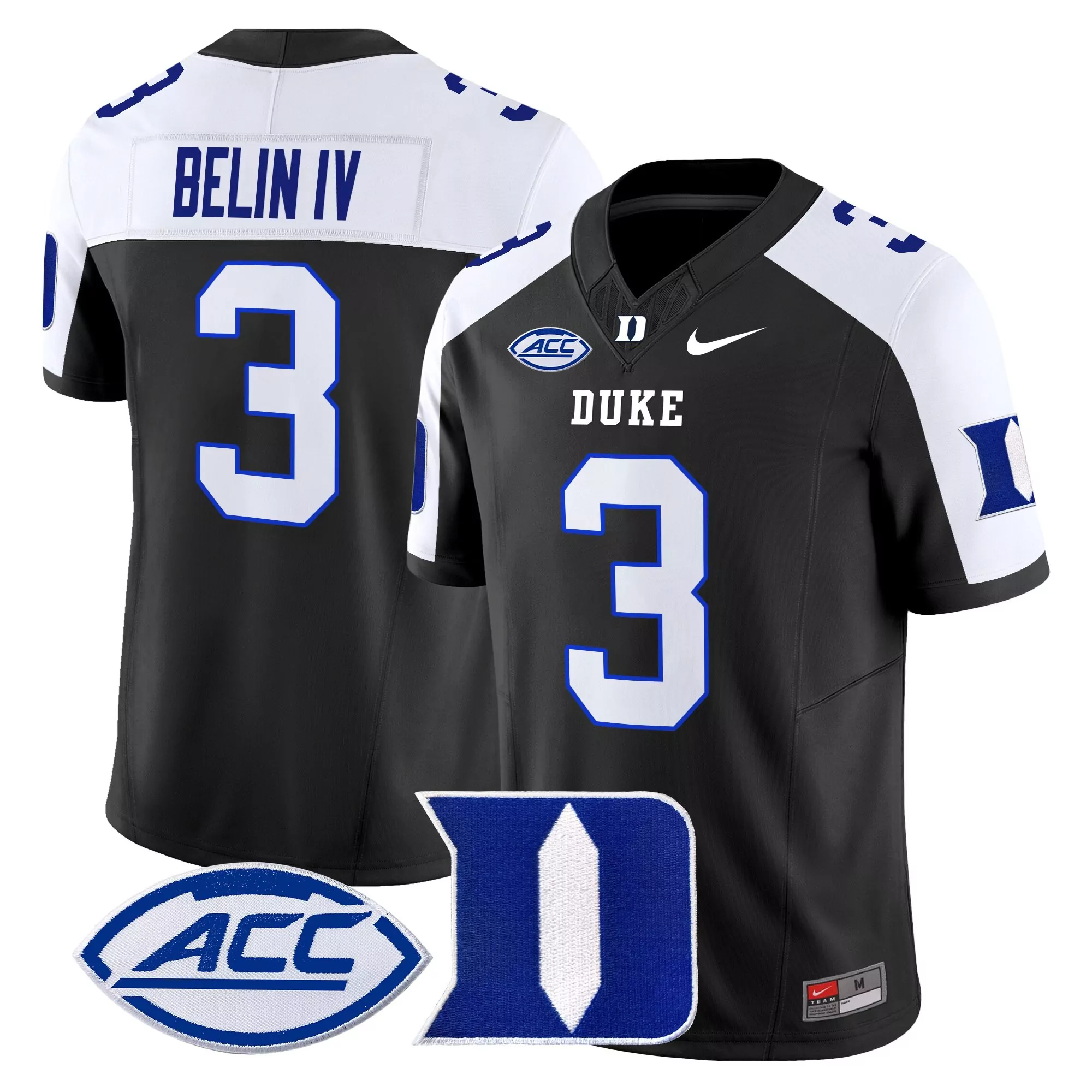 belin iv 3 men s duke blue devils white vapor jersey all stitched acc patch 2025