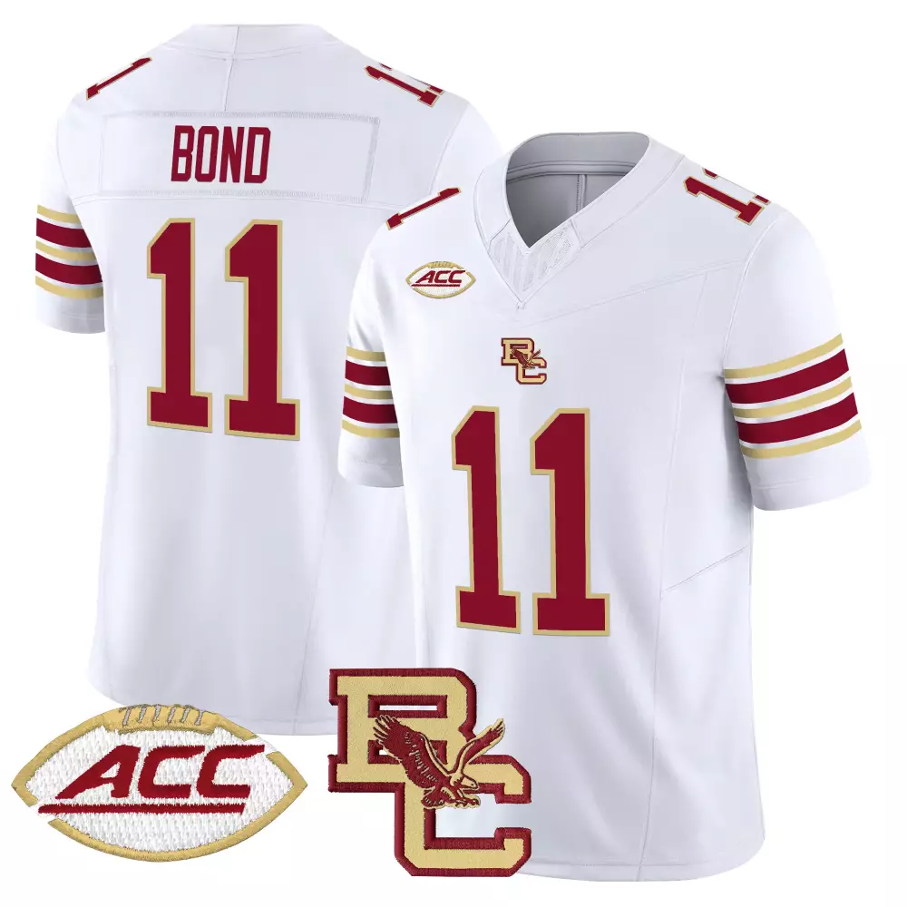 bond 11 men s boston college eagles white vapor limited jersey acc patch 2025