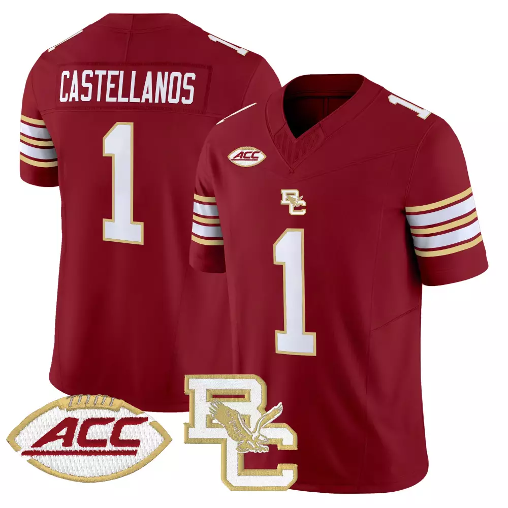 castellanos 1 men s boston college eagles 2025 vapor limited jersey maroon embroidered acc patch