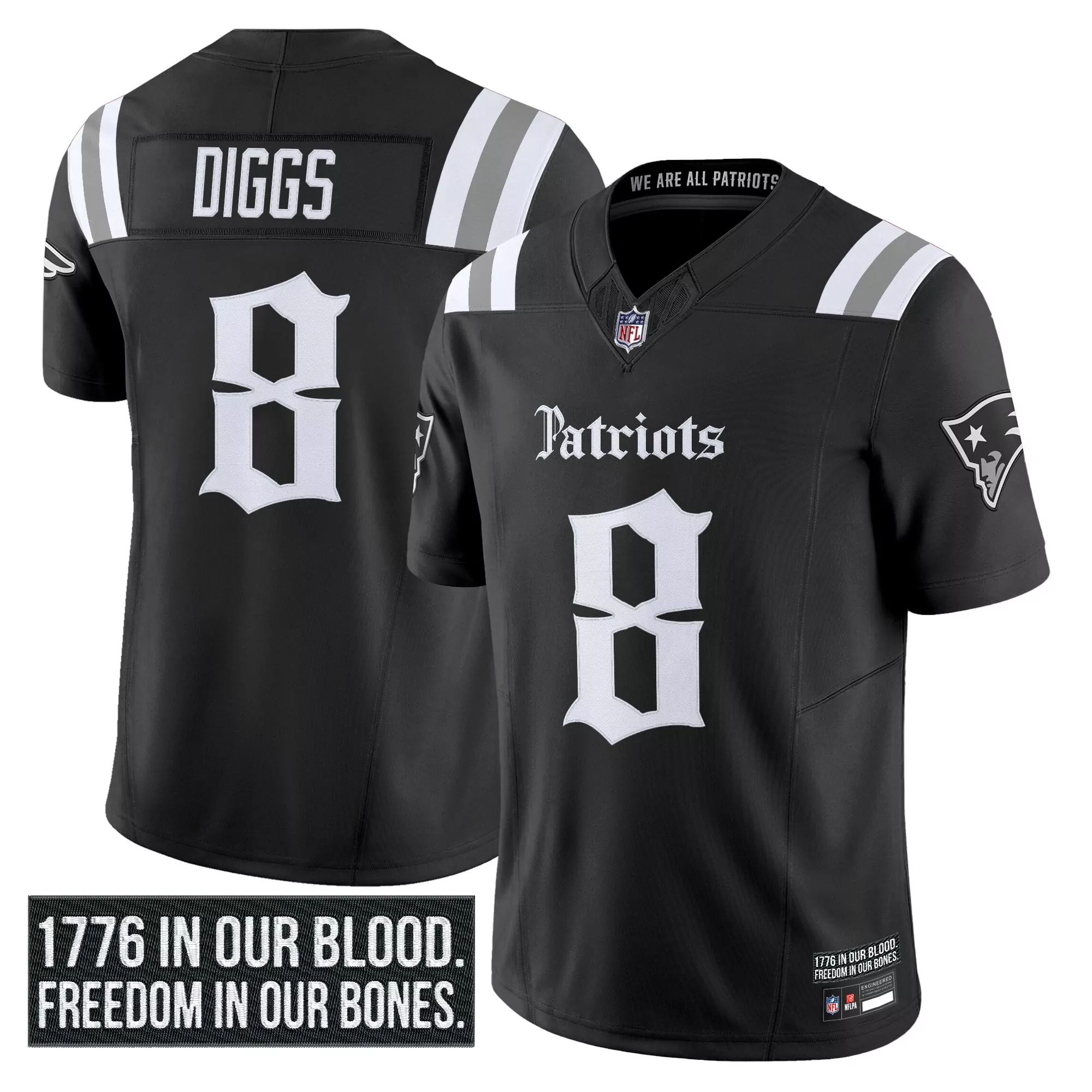 demario douglas new england patriots nike game jersey navy